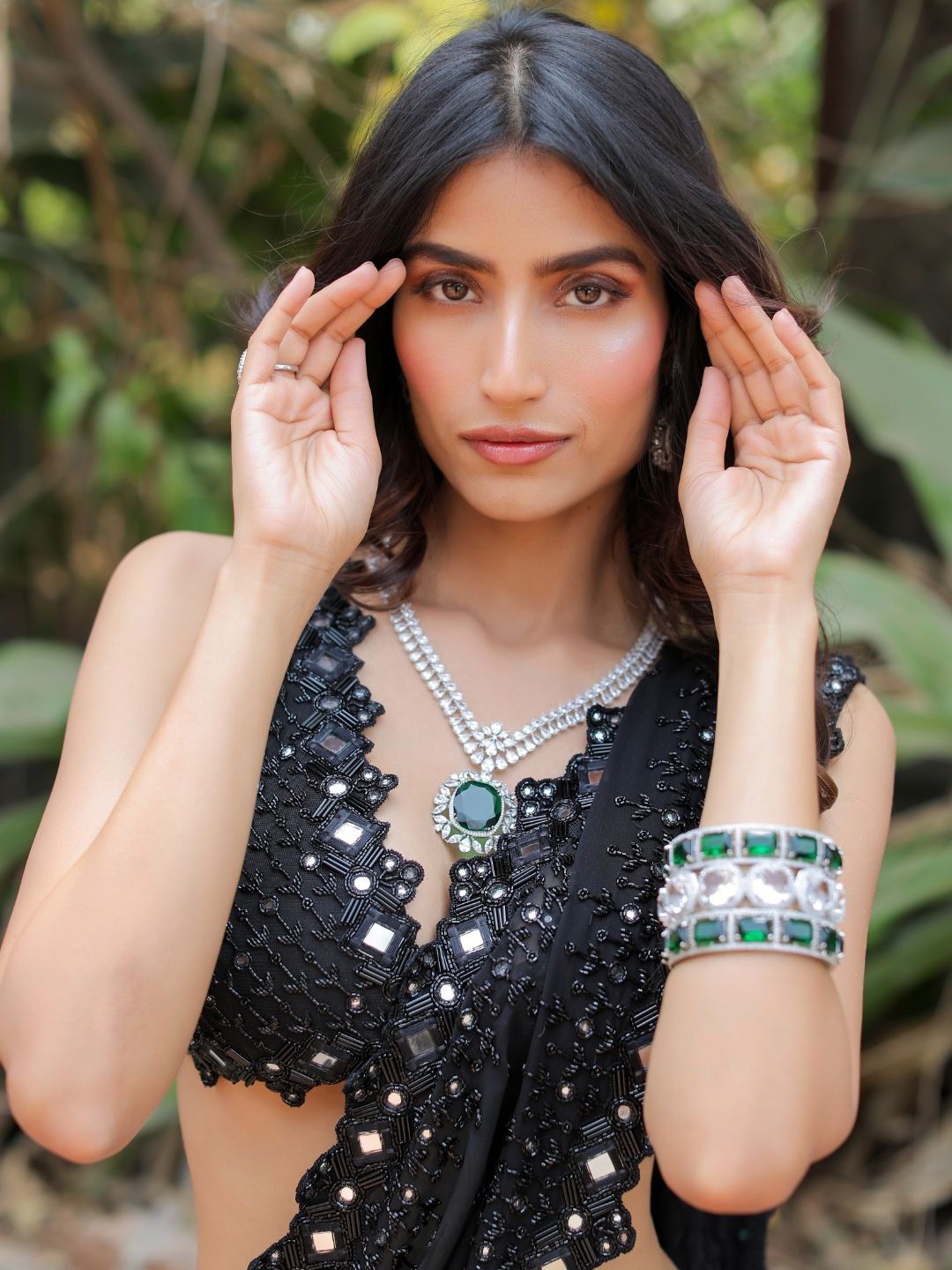 Black Embroidered Mumtaz Saree Set