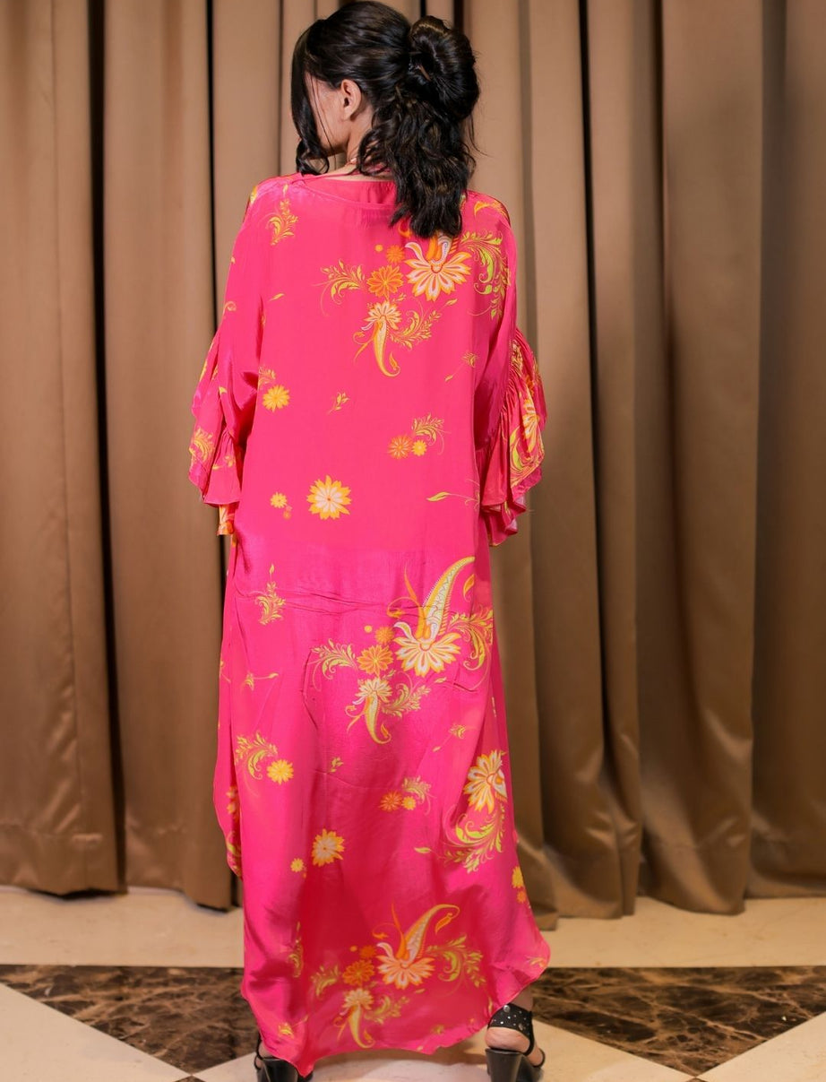 Pink Printed Kaftan