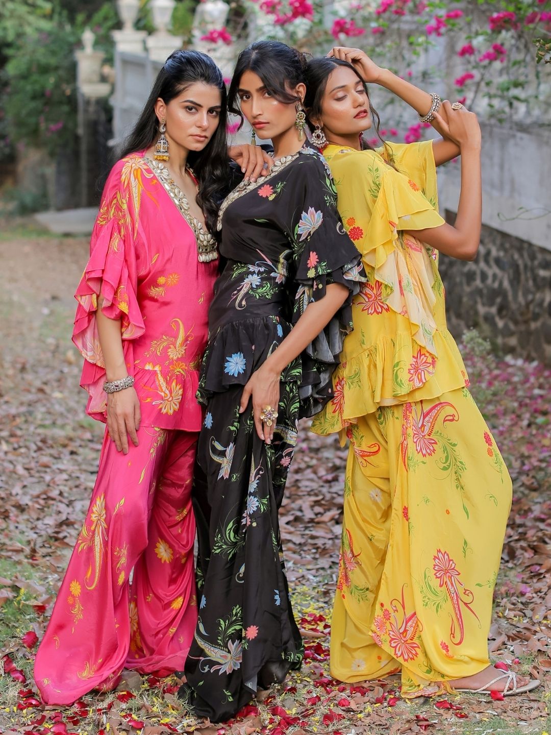 Black Printed Embroidered Co-ordset