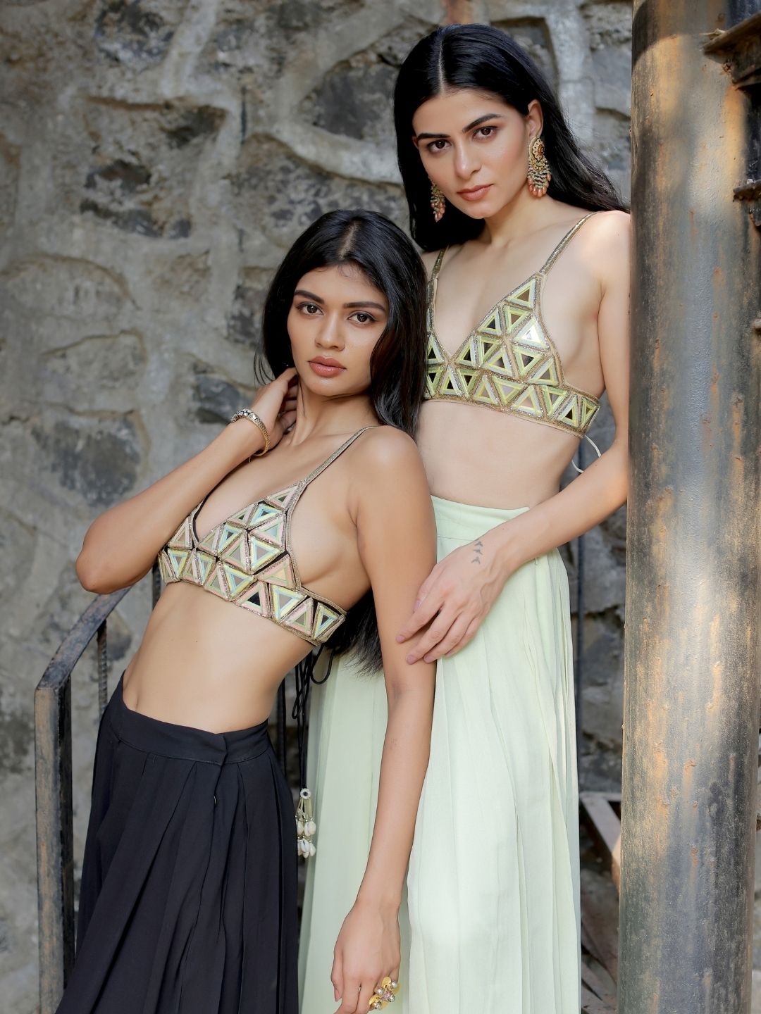 Green Bralette Pant Set