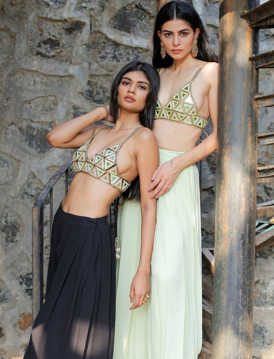 Green Bralette Pant Set