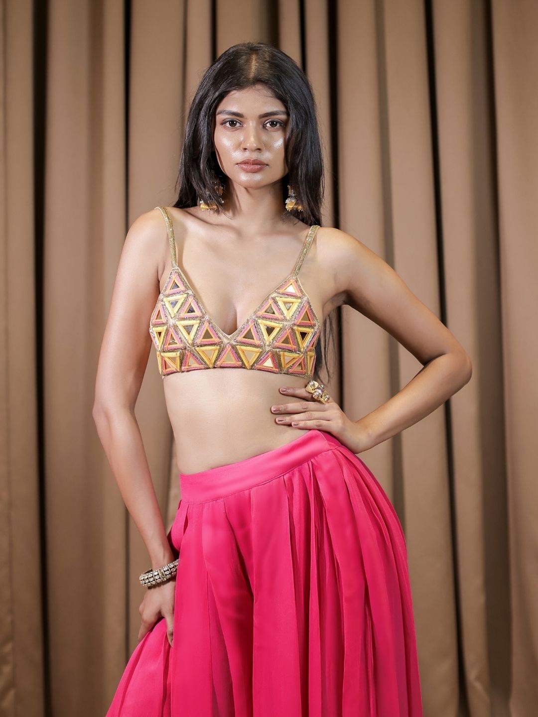 Pink Bralette Pant Set