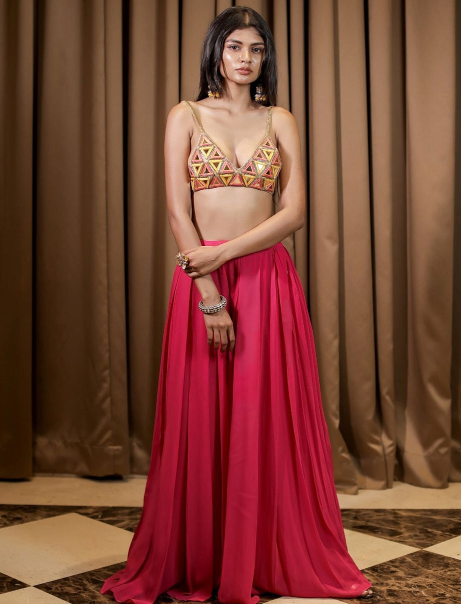 Pink Bralette Pant Set