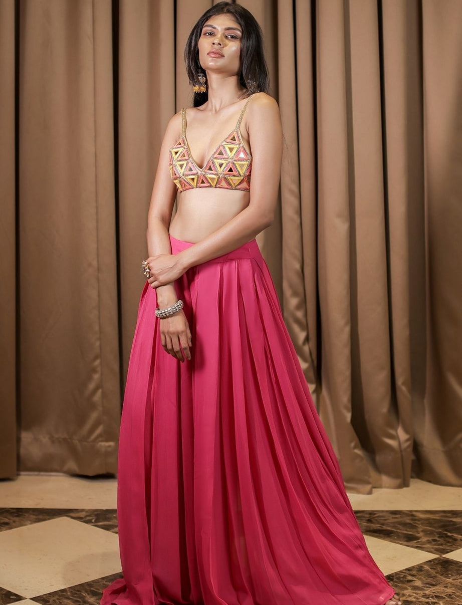 Pink Bralette Pant Set