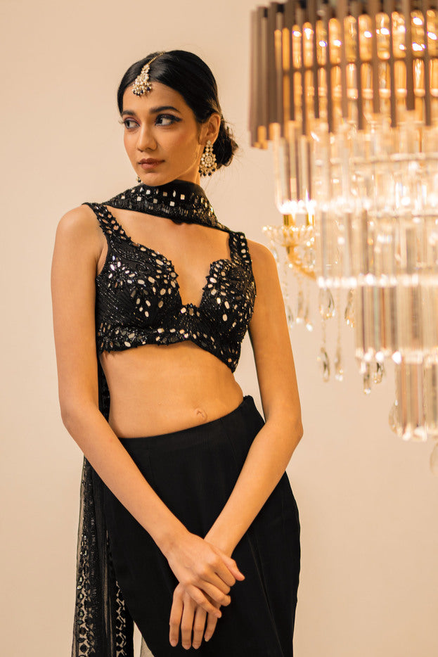 Black Pant Dupatta Set