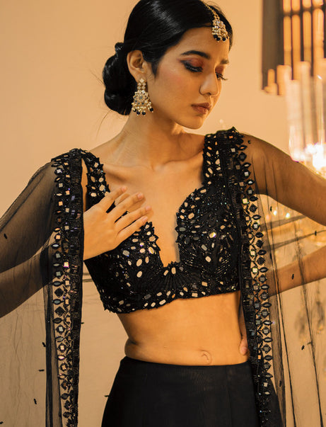 Black Pant Dupatta Set