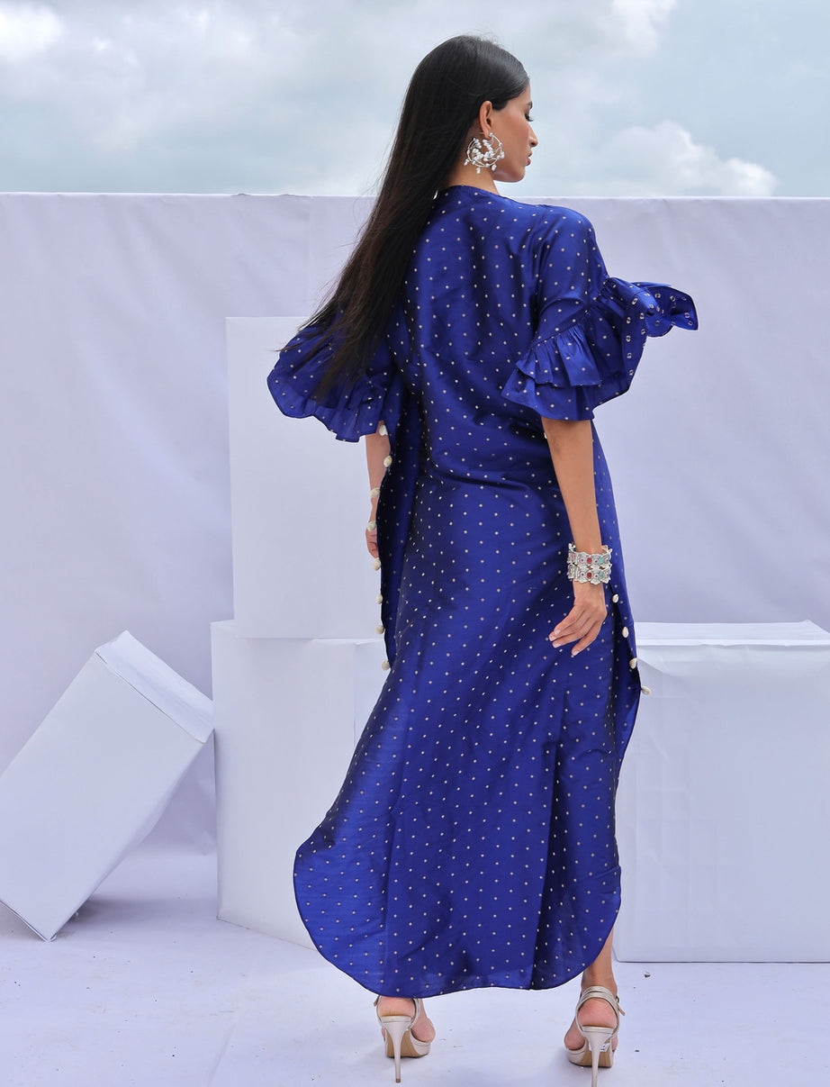 Electric Blue Brocade Kaftan