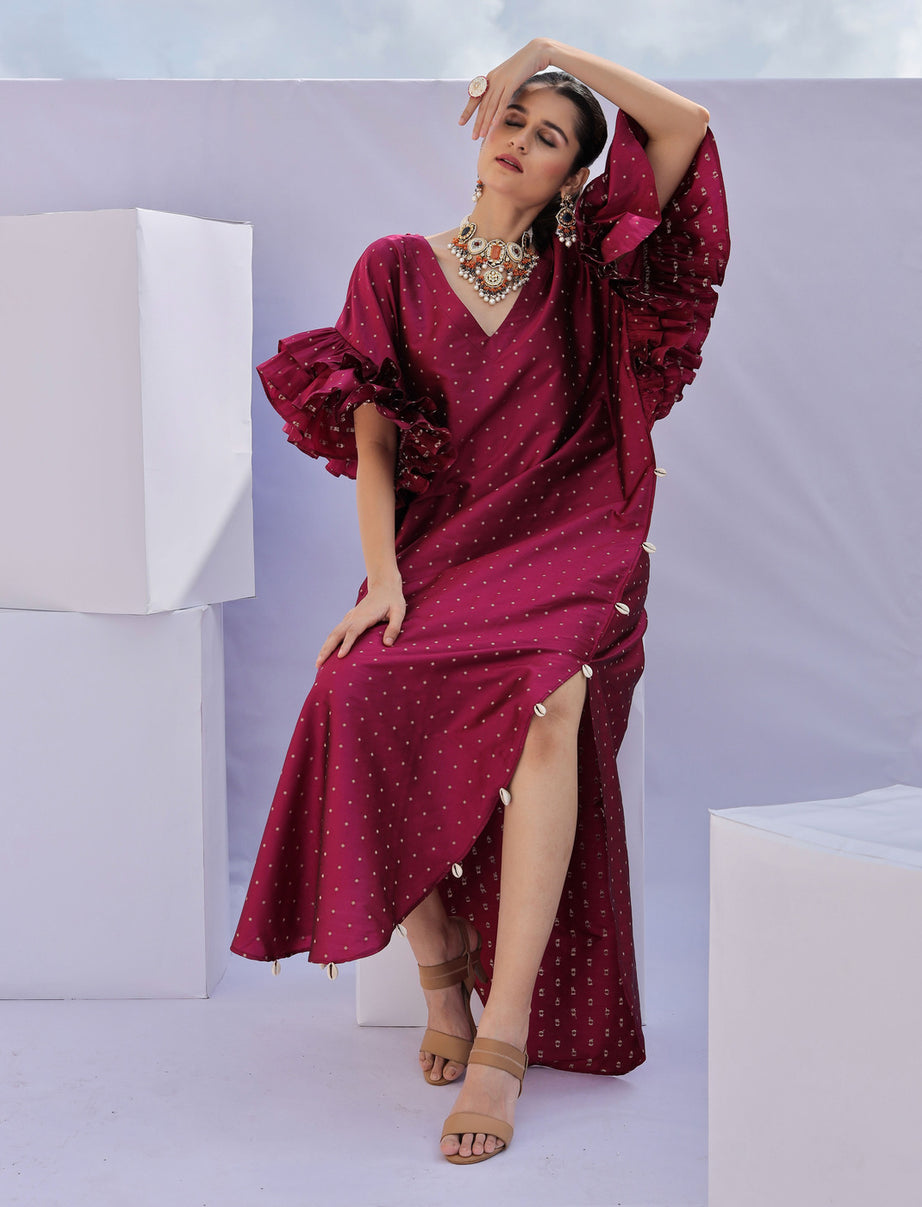 Pink Brocade Kaftan