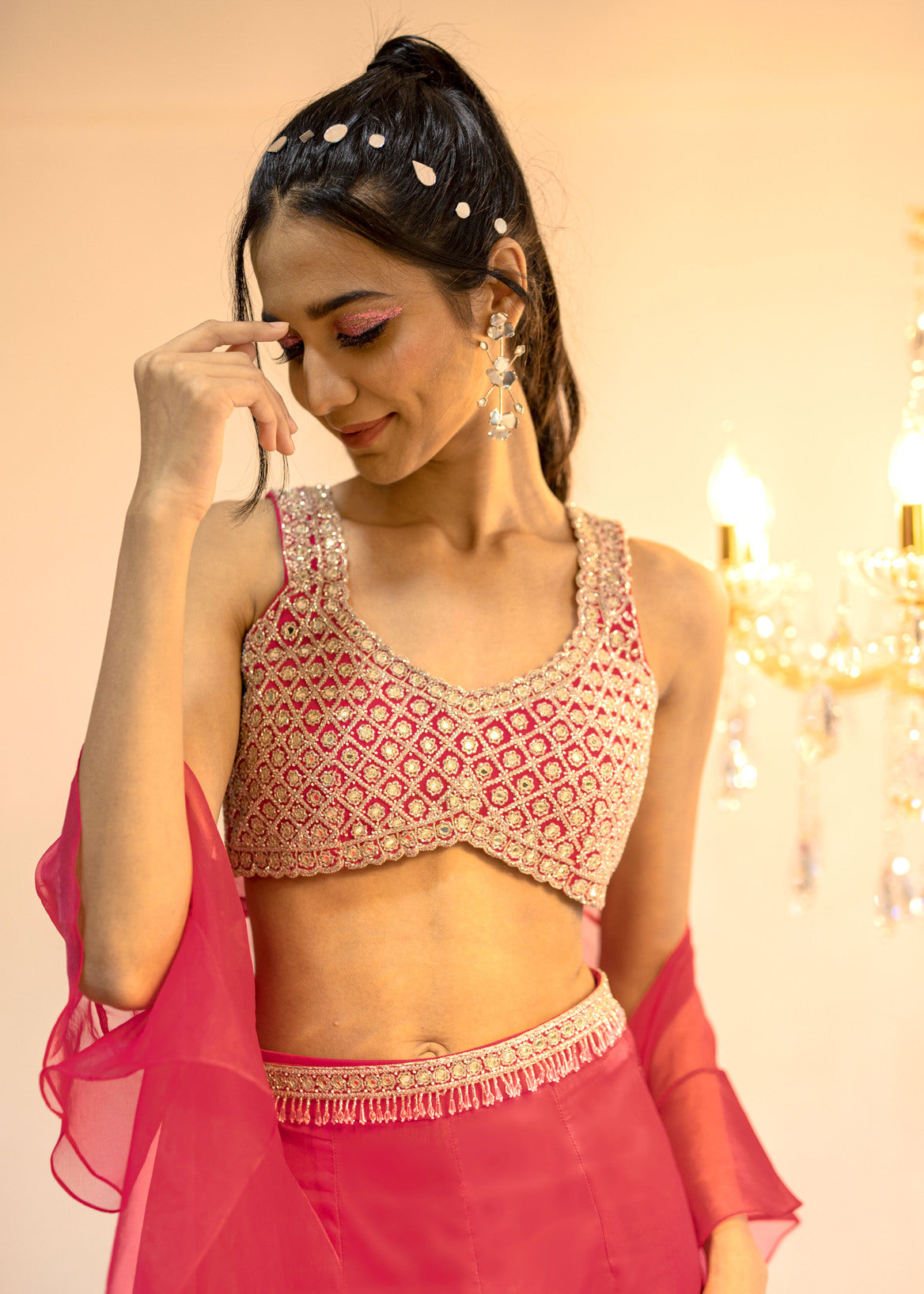 Pink Plazo Cape Set (Offer)