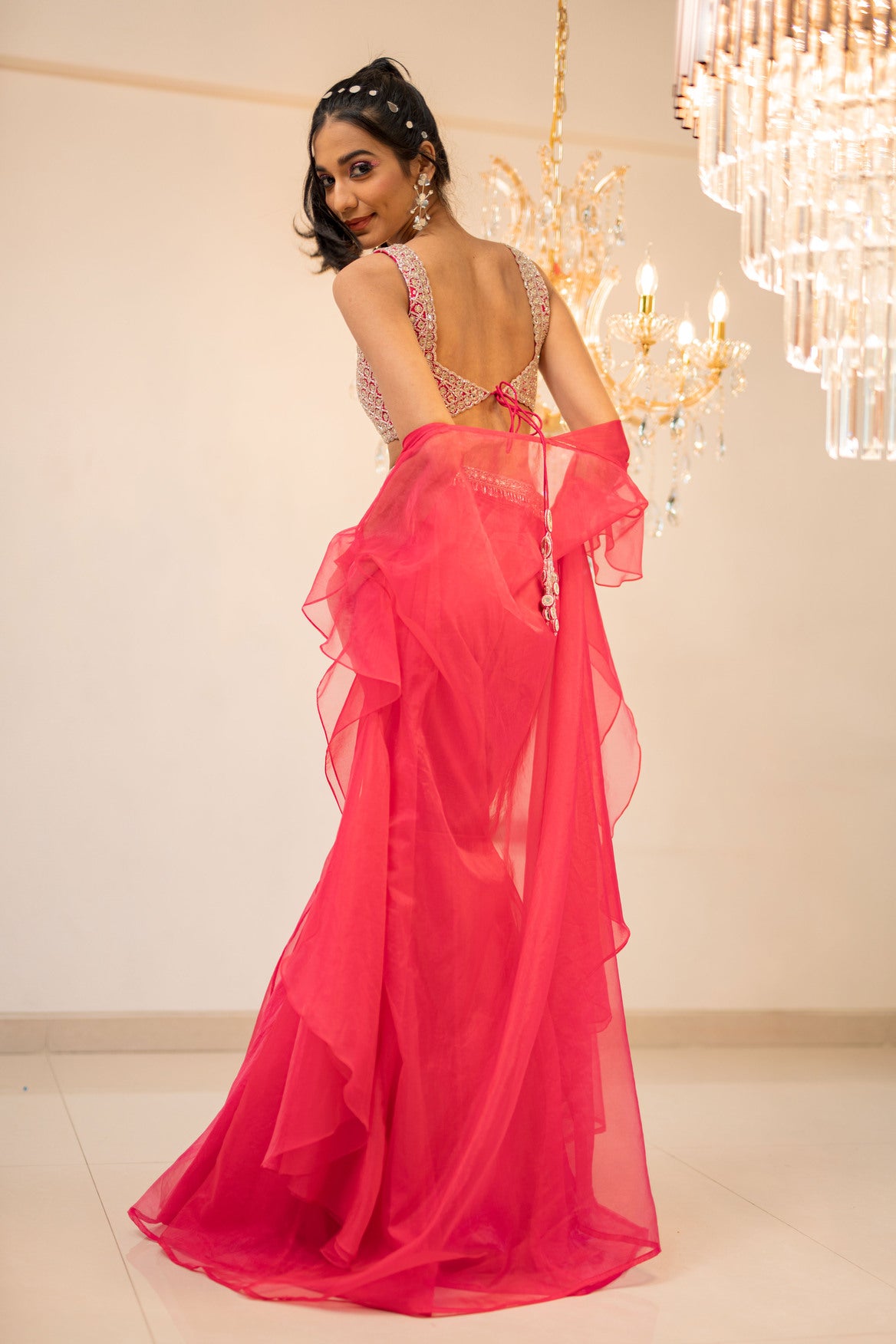 Pink Plazo Cape Set (Offer)