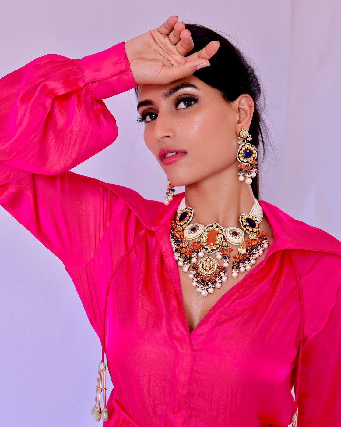 Solid Pink Wrap Dress