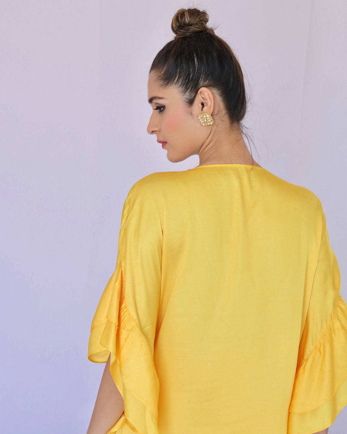 Yellow With Multi Colour Embroidered Co-ordset