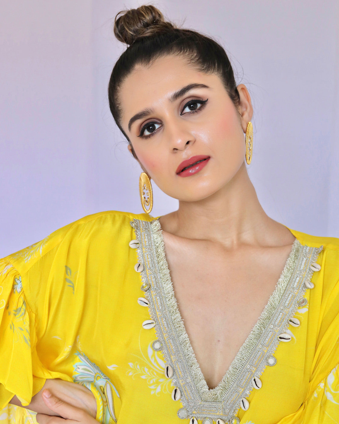 Yellow Printed Cowrie Co-ordset (Offer)