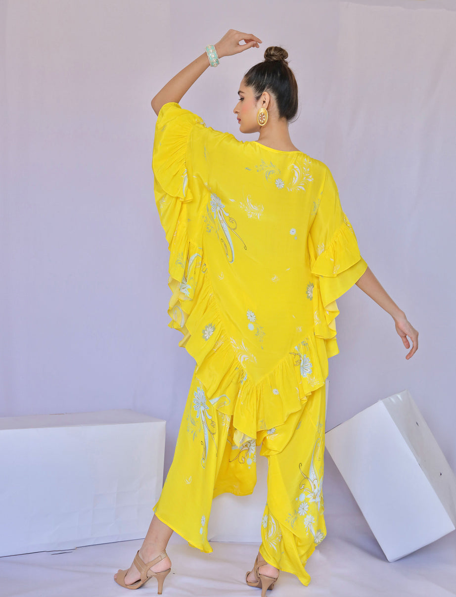 Yellow Printed Cowrie Co-ordset (Offer)