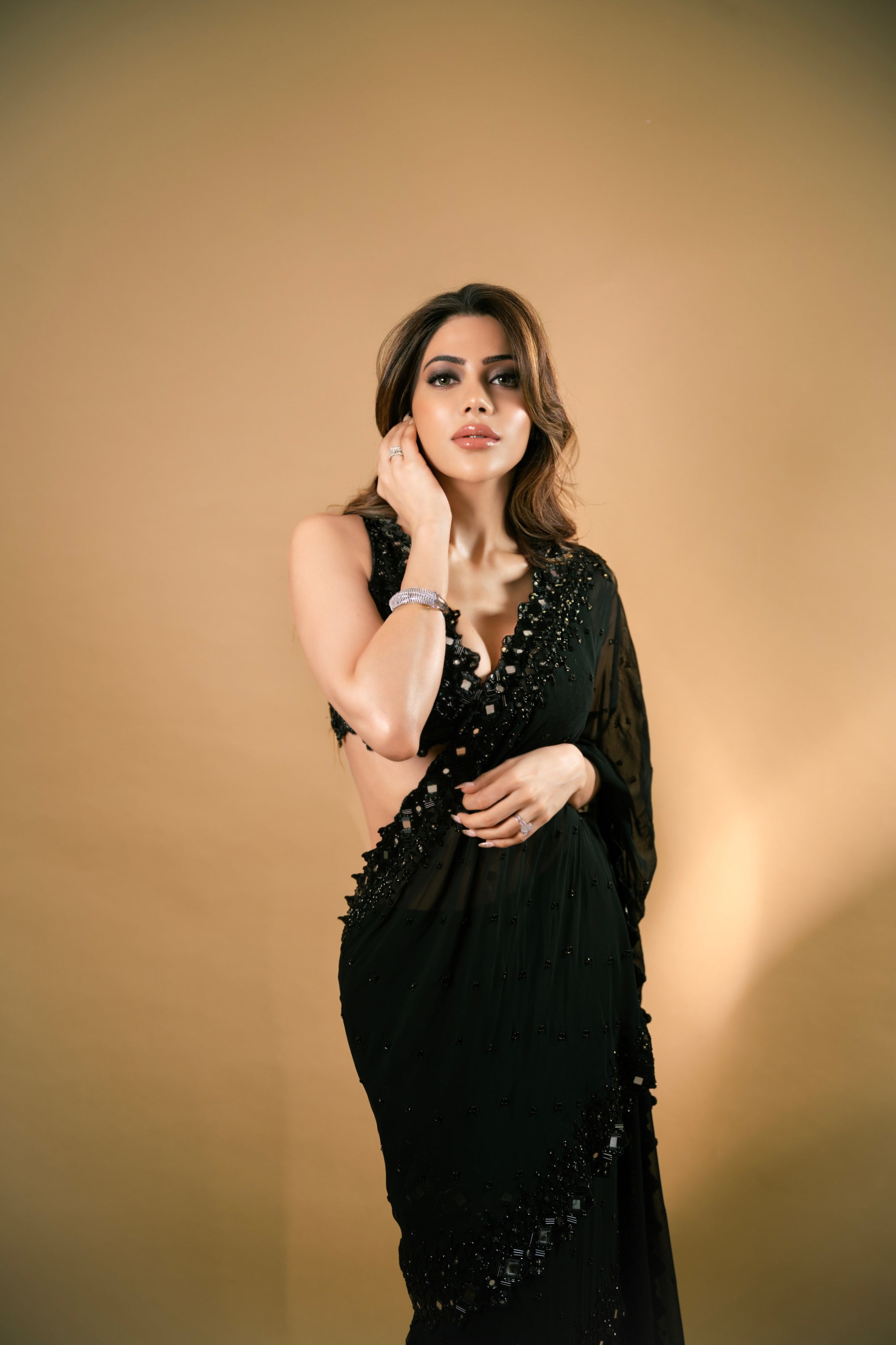 Black Embroidered Mumtaz Saree Set