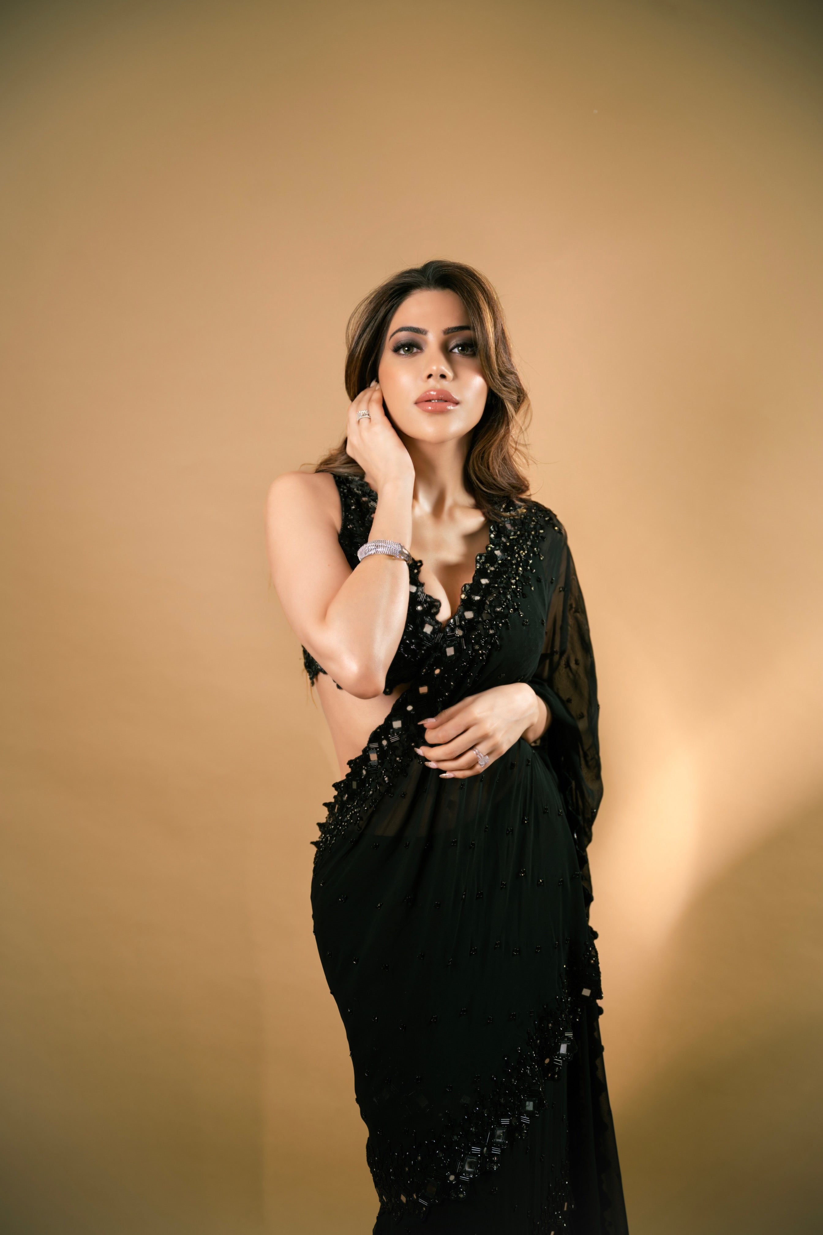 Black Embroidered Mumtaz Saree Set