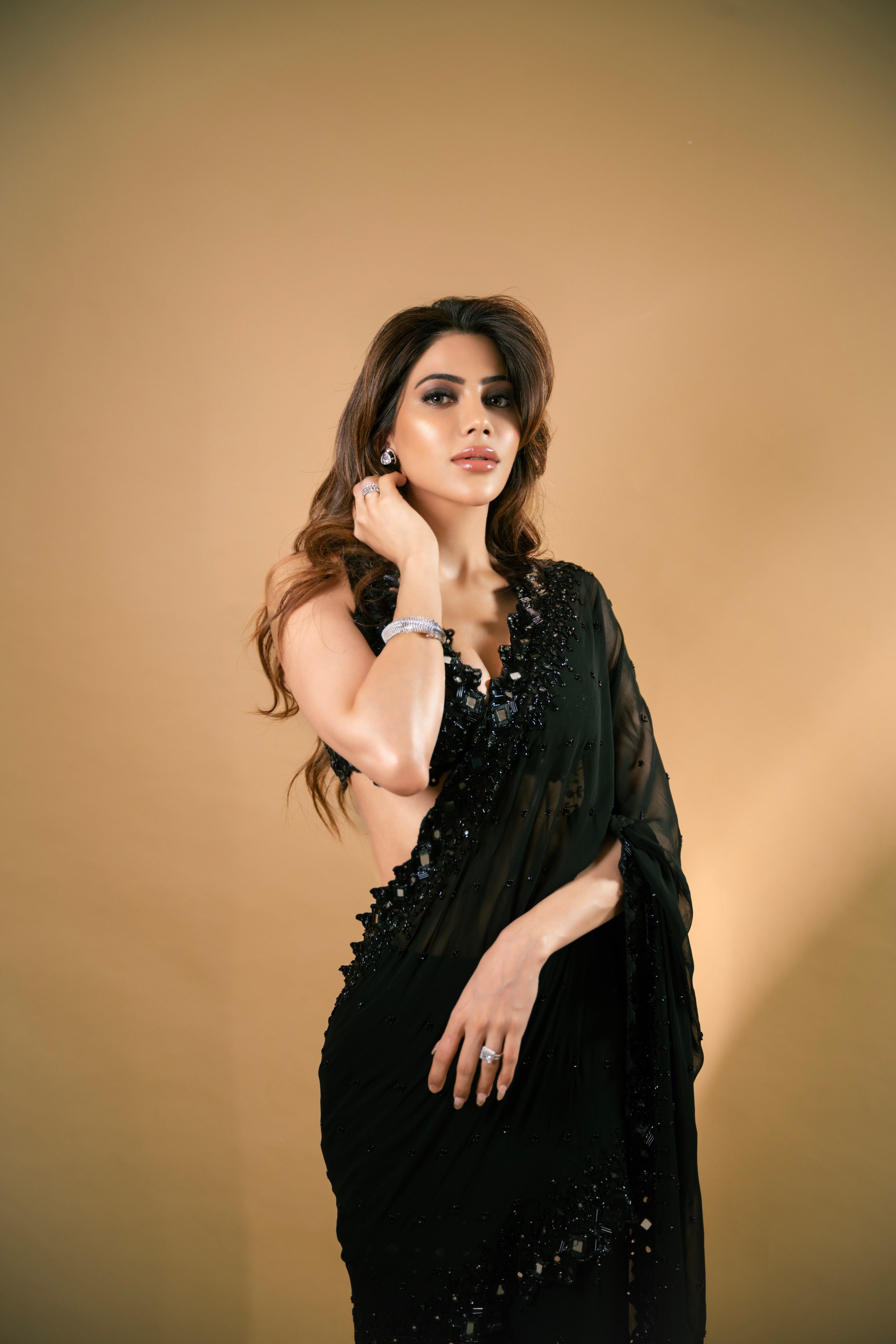 Black Embroidered Mumtaz Saree Set