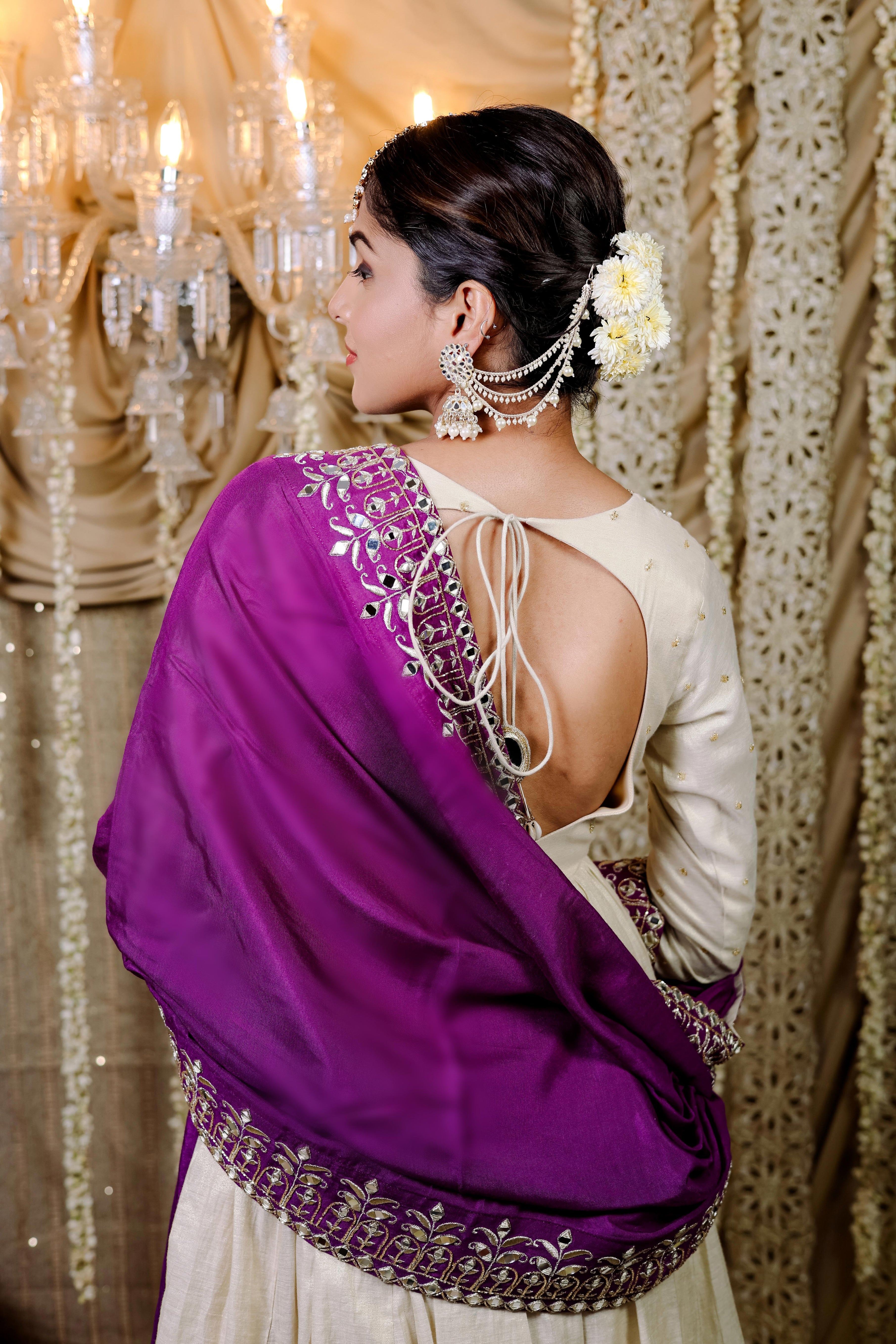 Ivory Embroidered Anarkali Dupatta Set