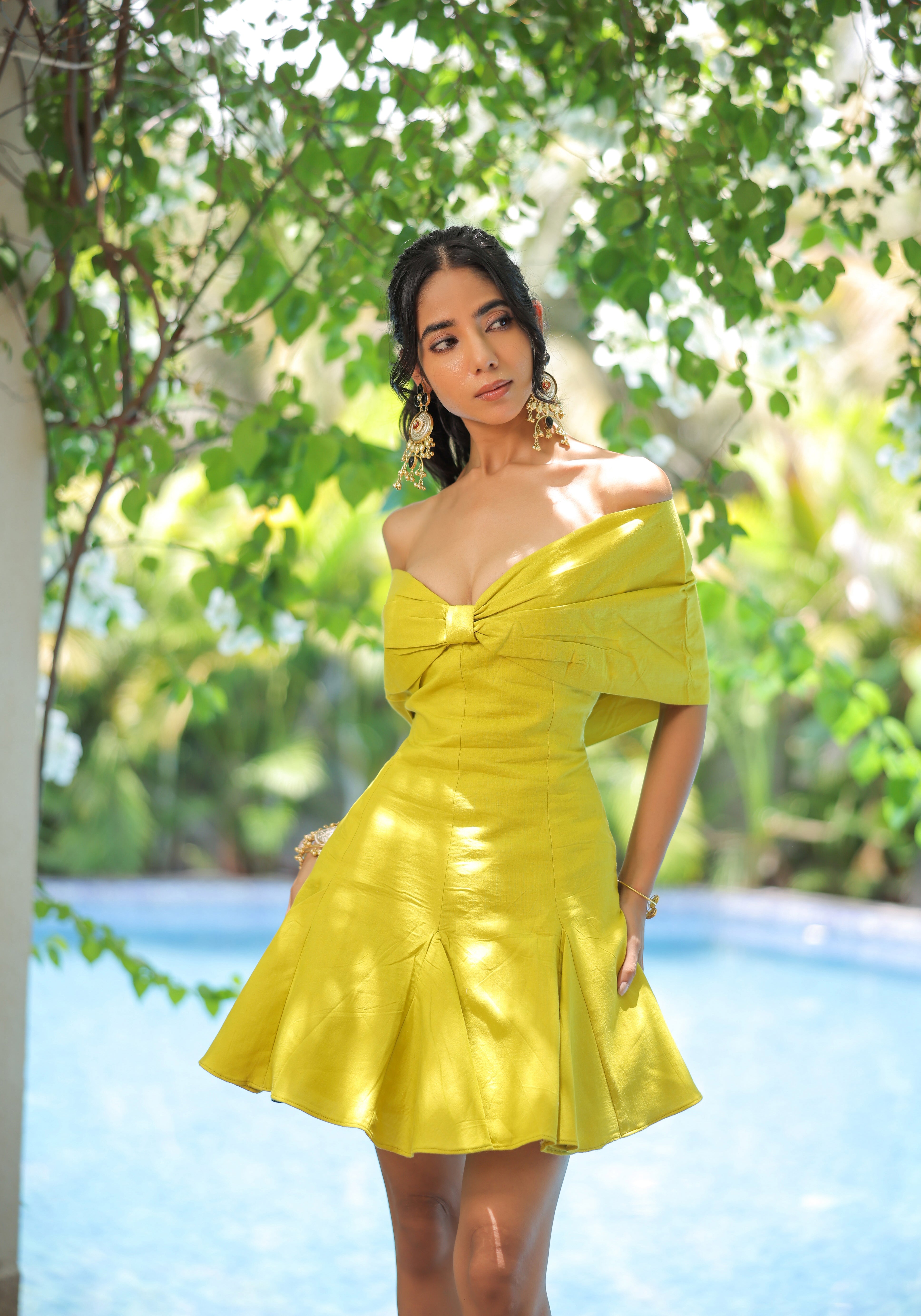 Lime Green Bow Dress