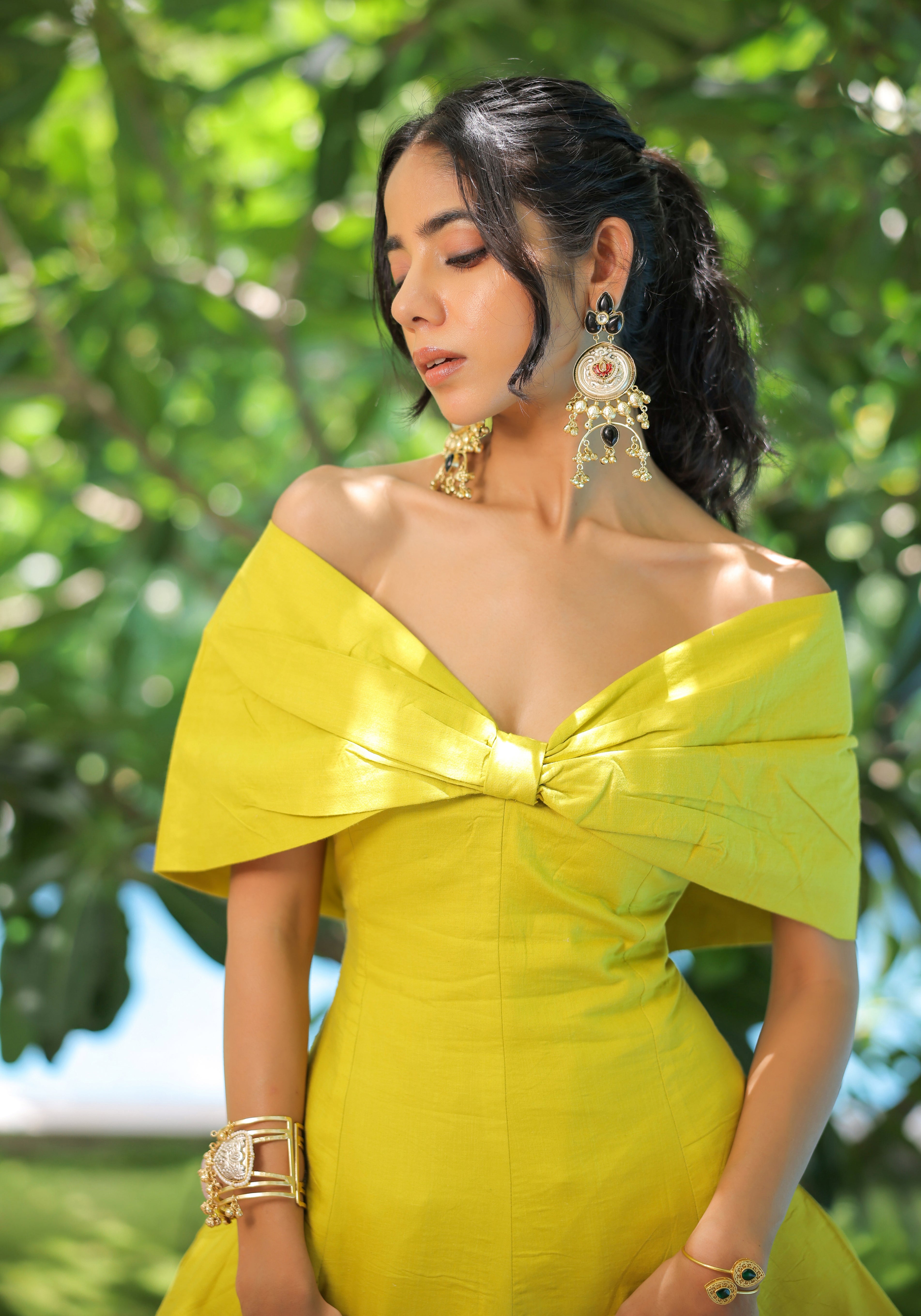 Lime Green Bow Dress