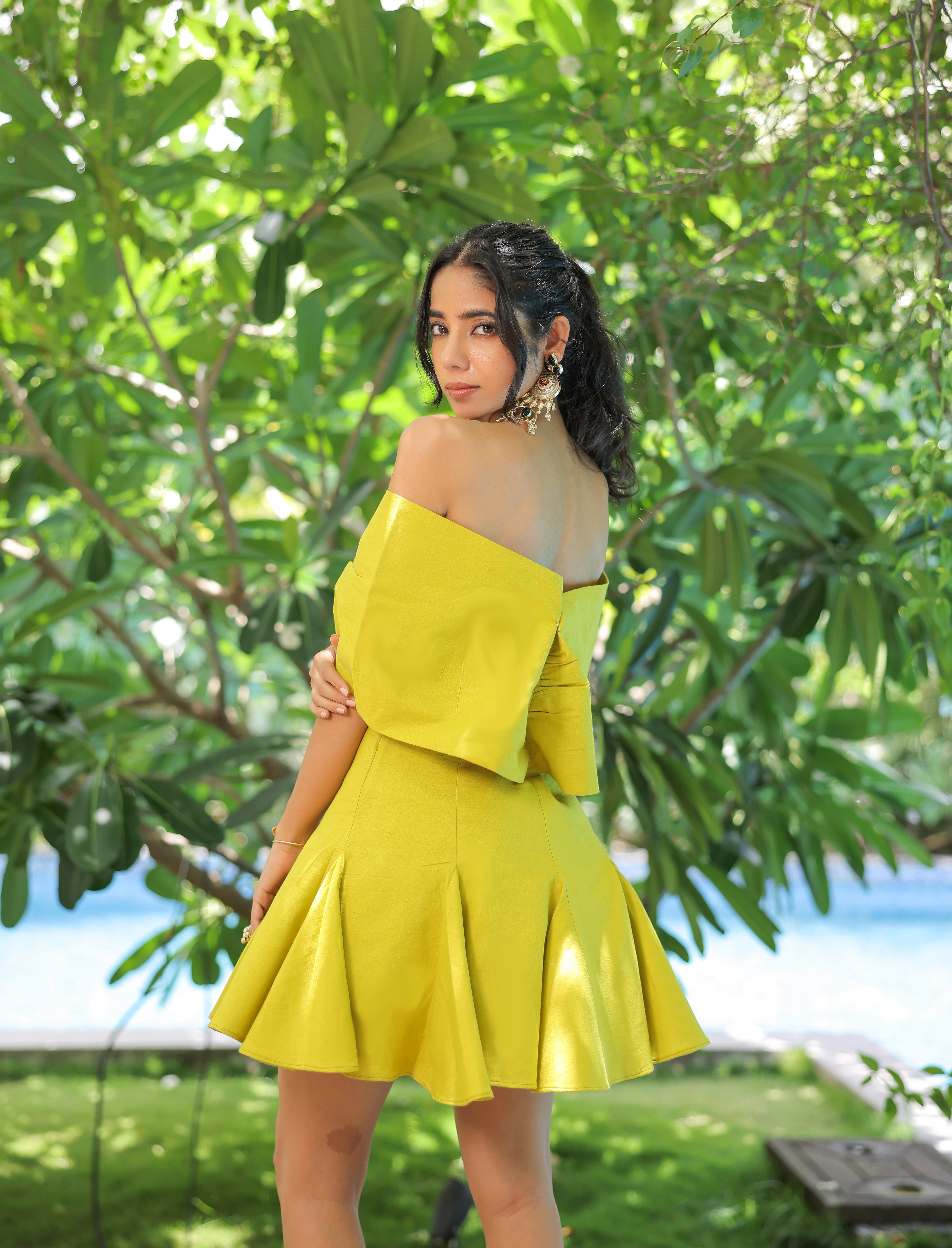 Lime Green Bow Dress
