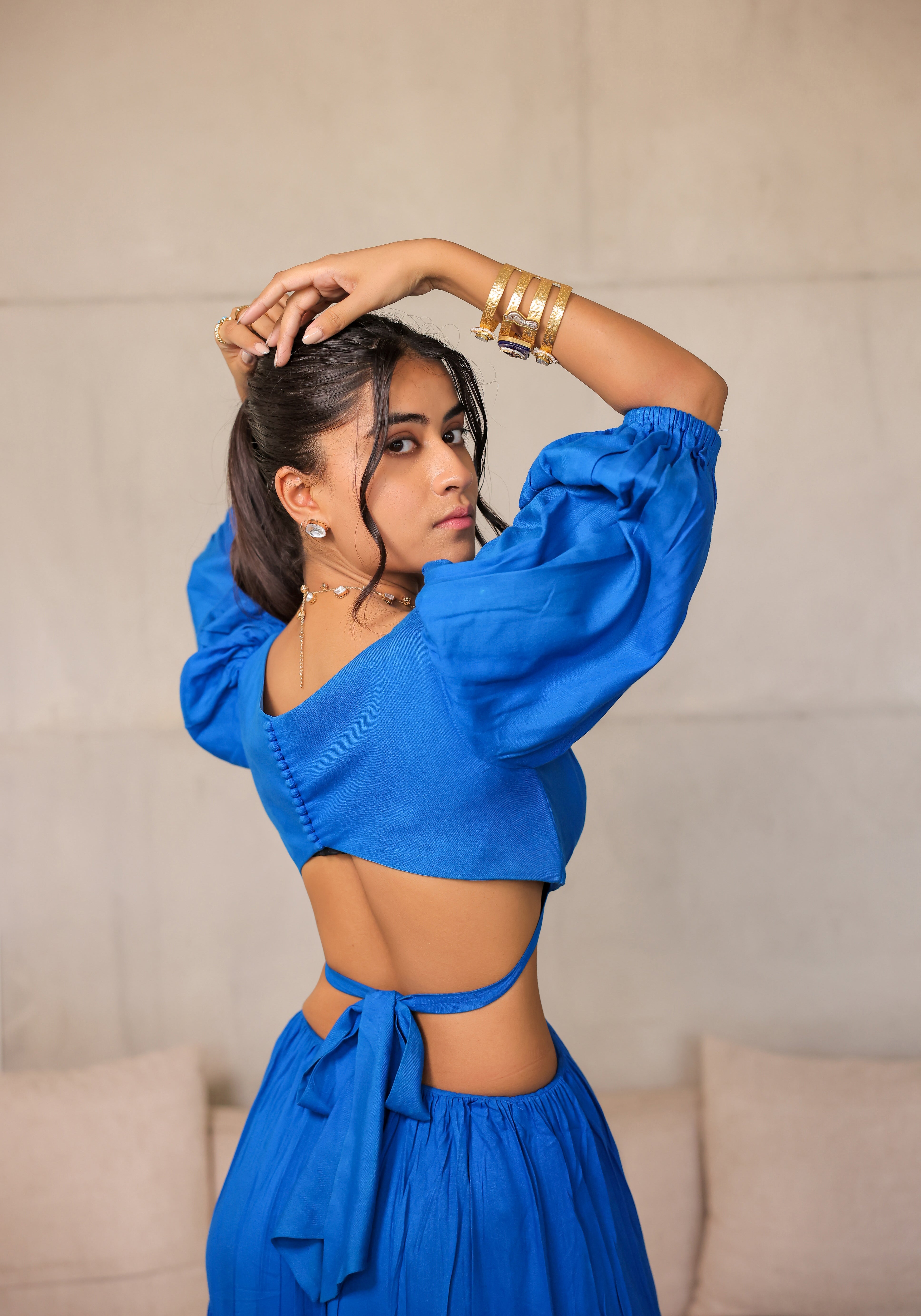 Electirc Blue Tiered Maxi Dress