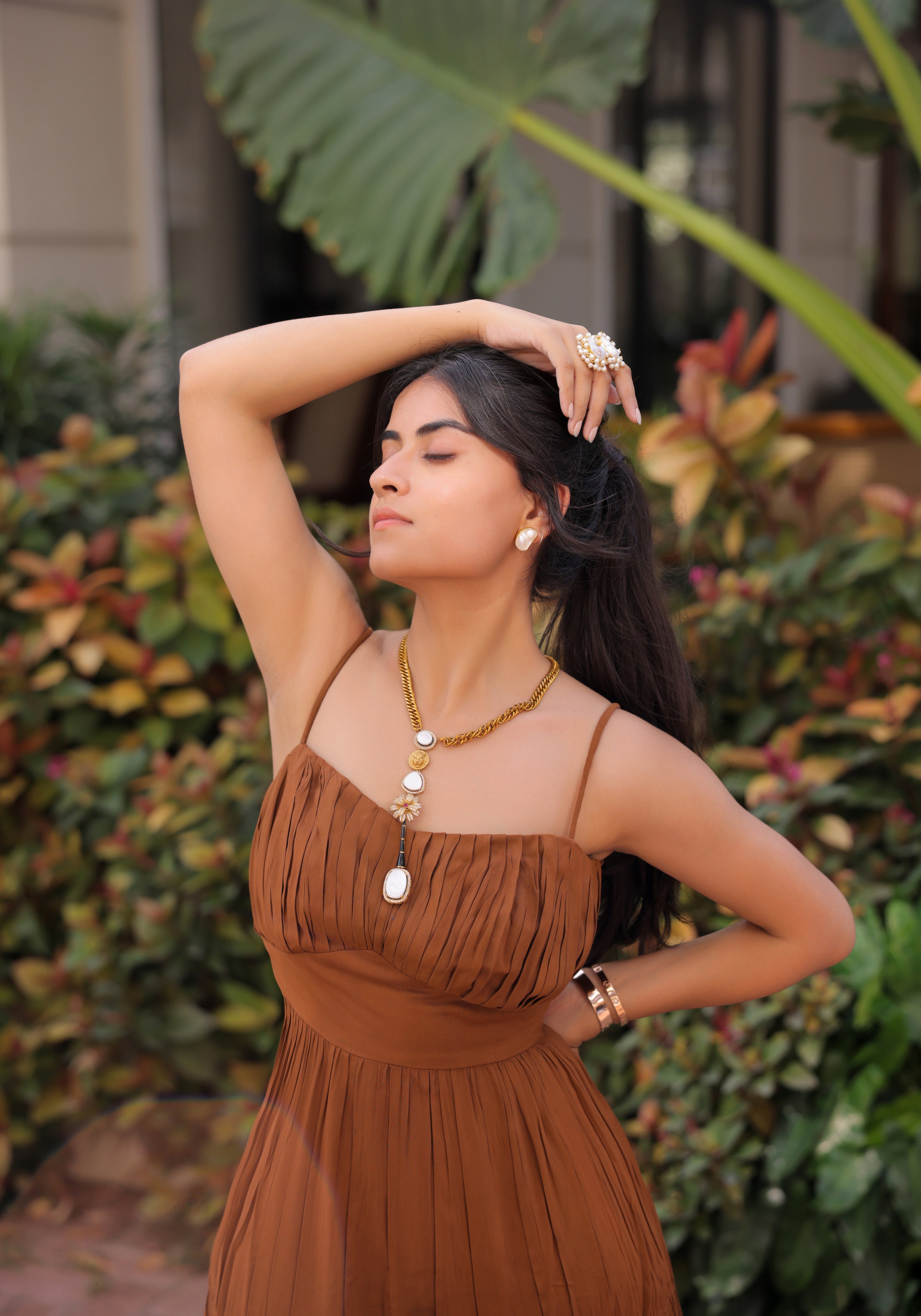 Brown Tiered Maxi Dress