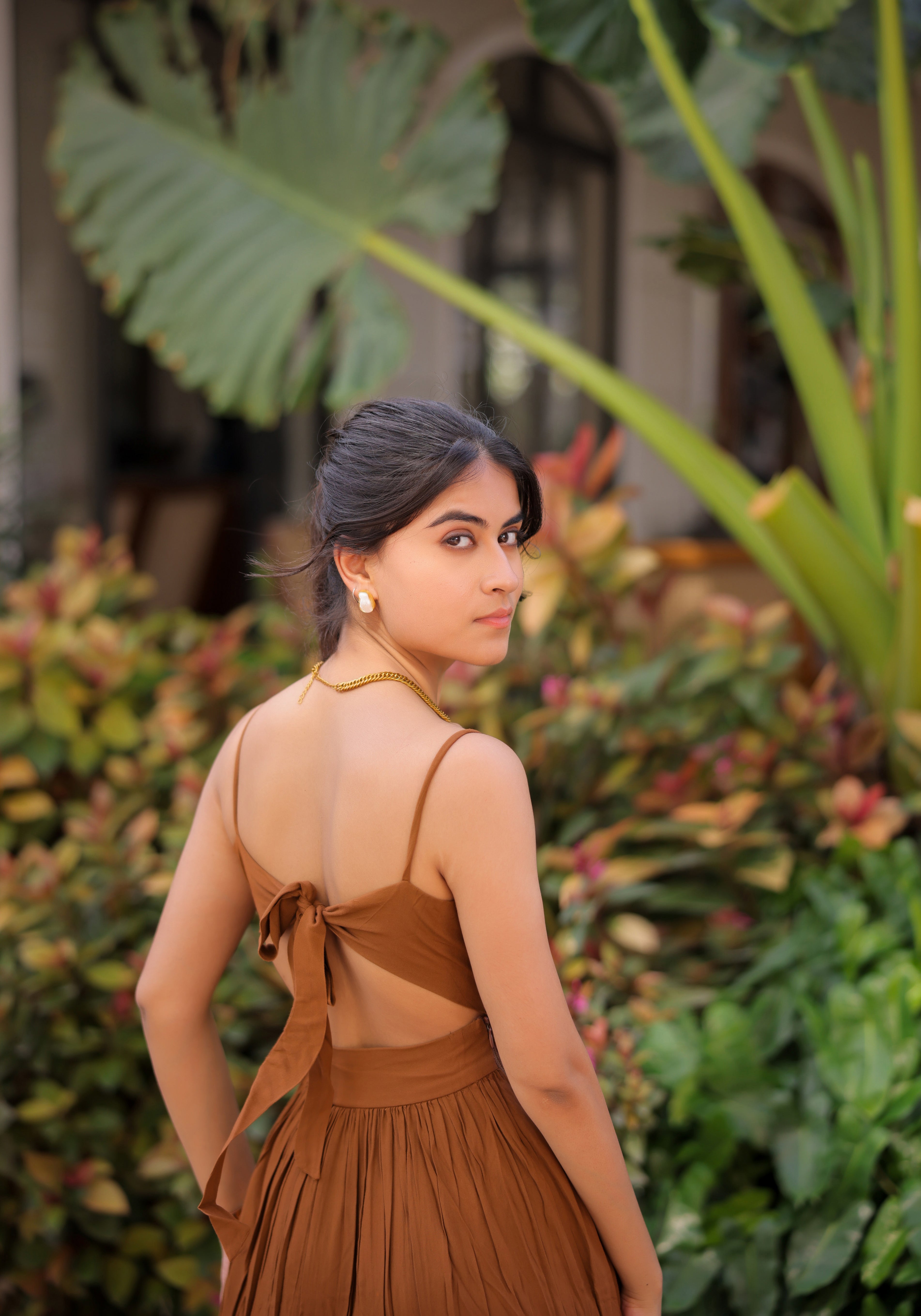 Brown Tiered Maxi Dress