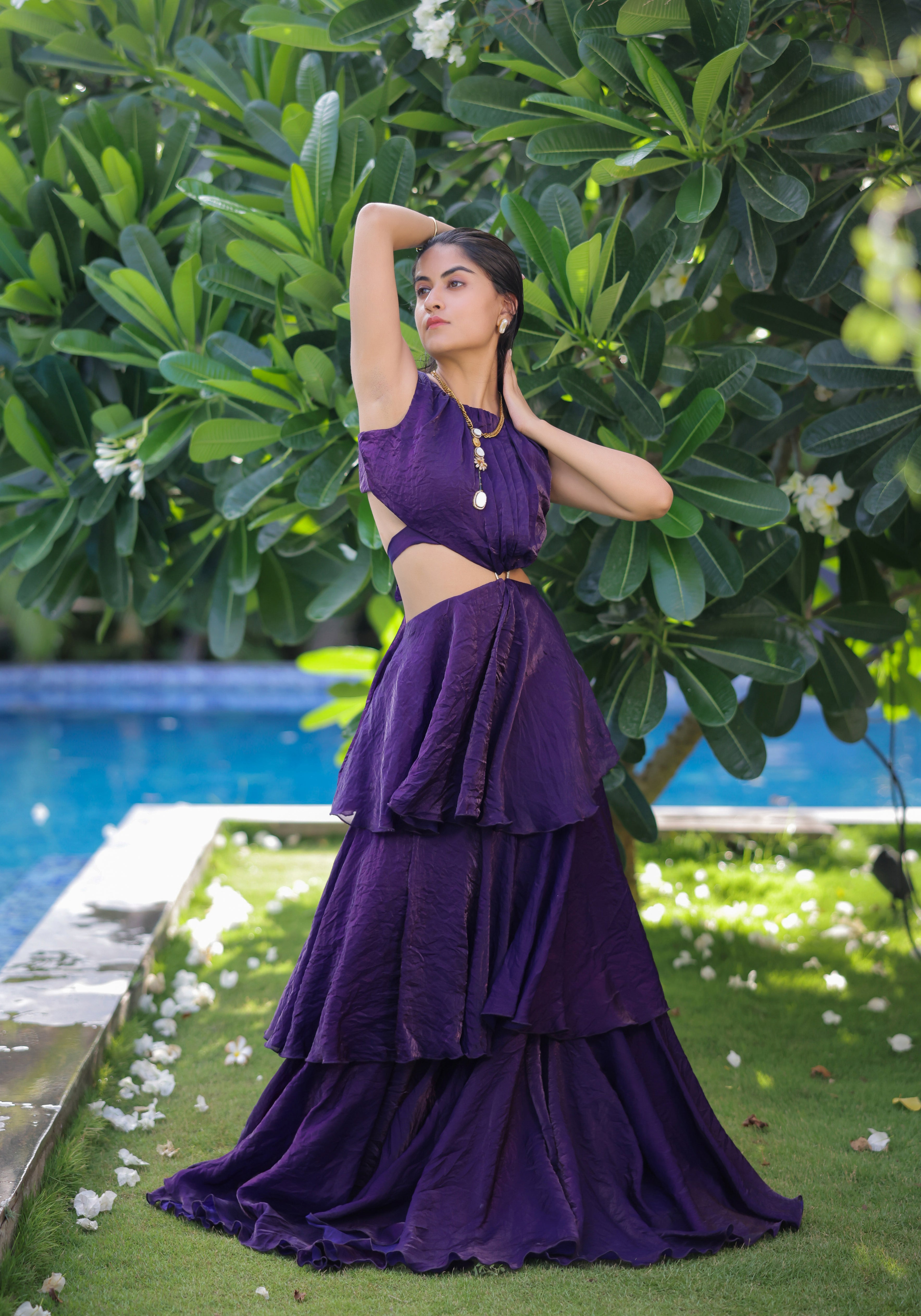 Purple Ruffle Maxi Dress