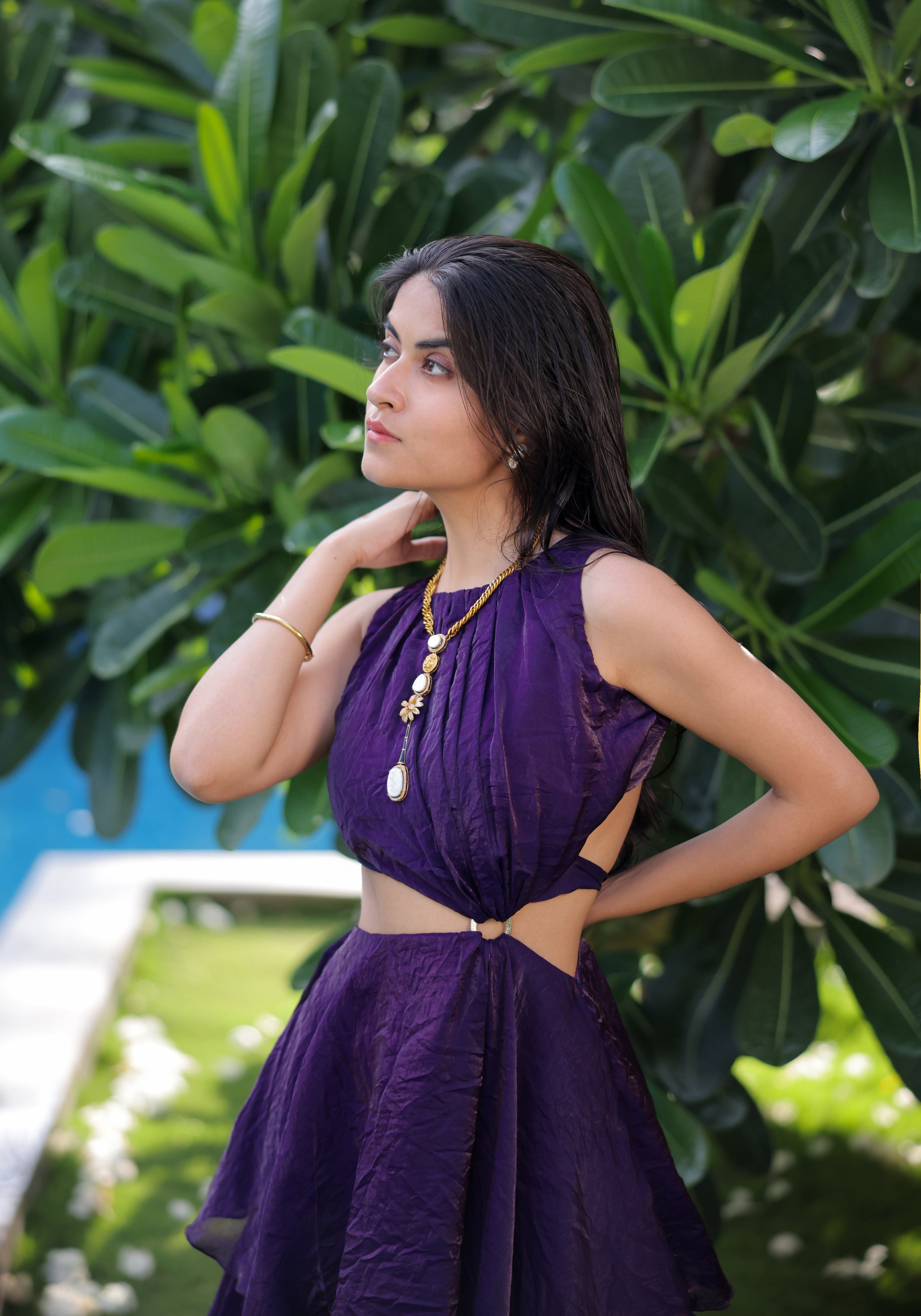 Purple Ruffle Maxi Dress
