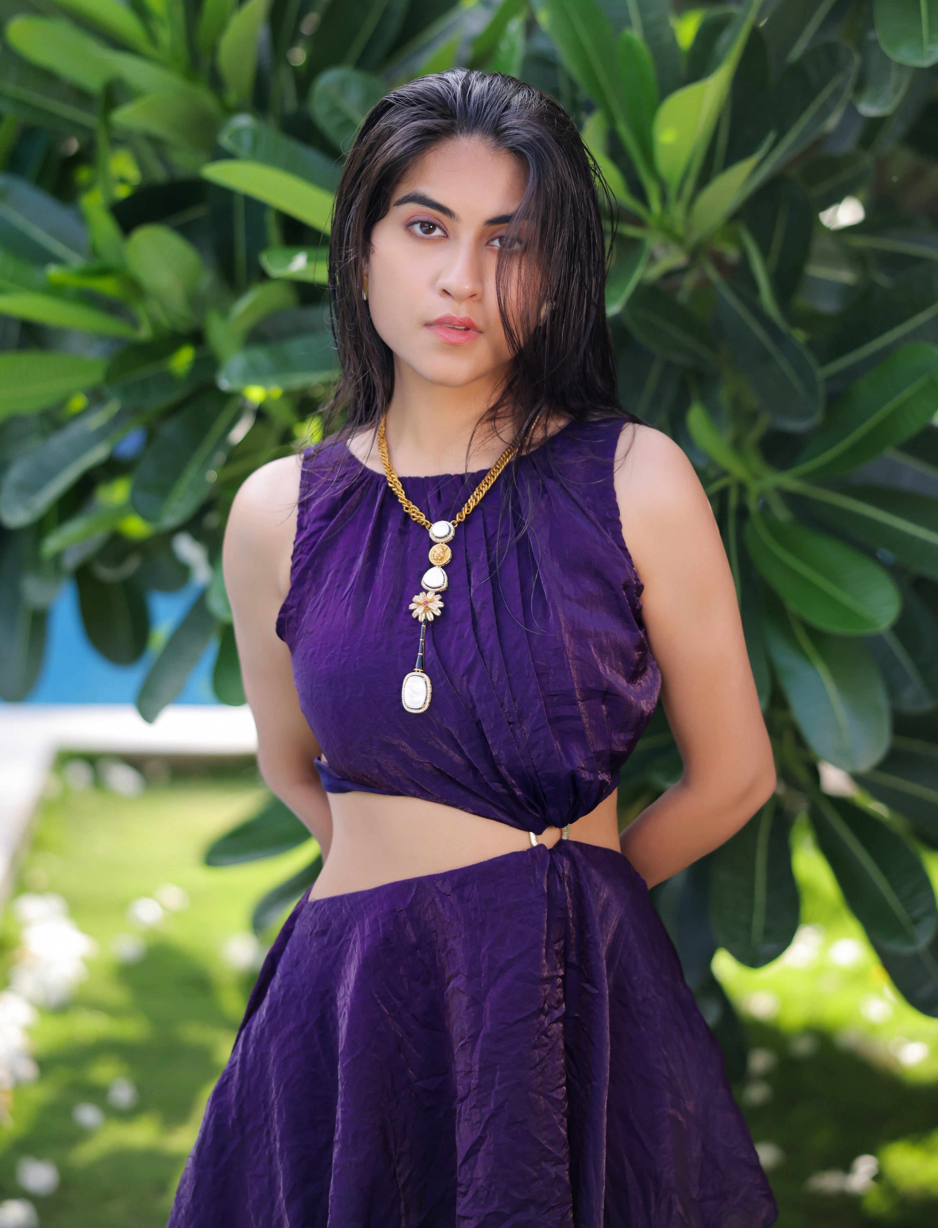 Purple Ruffle Maxi Dress