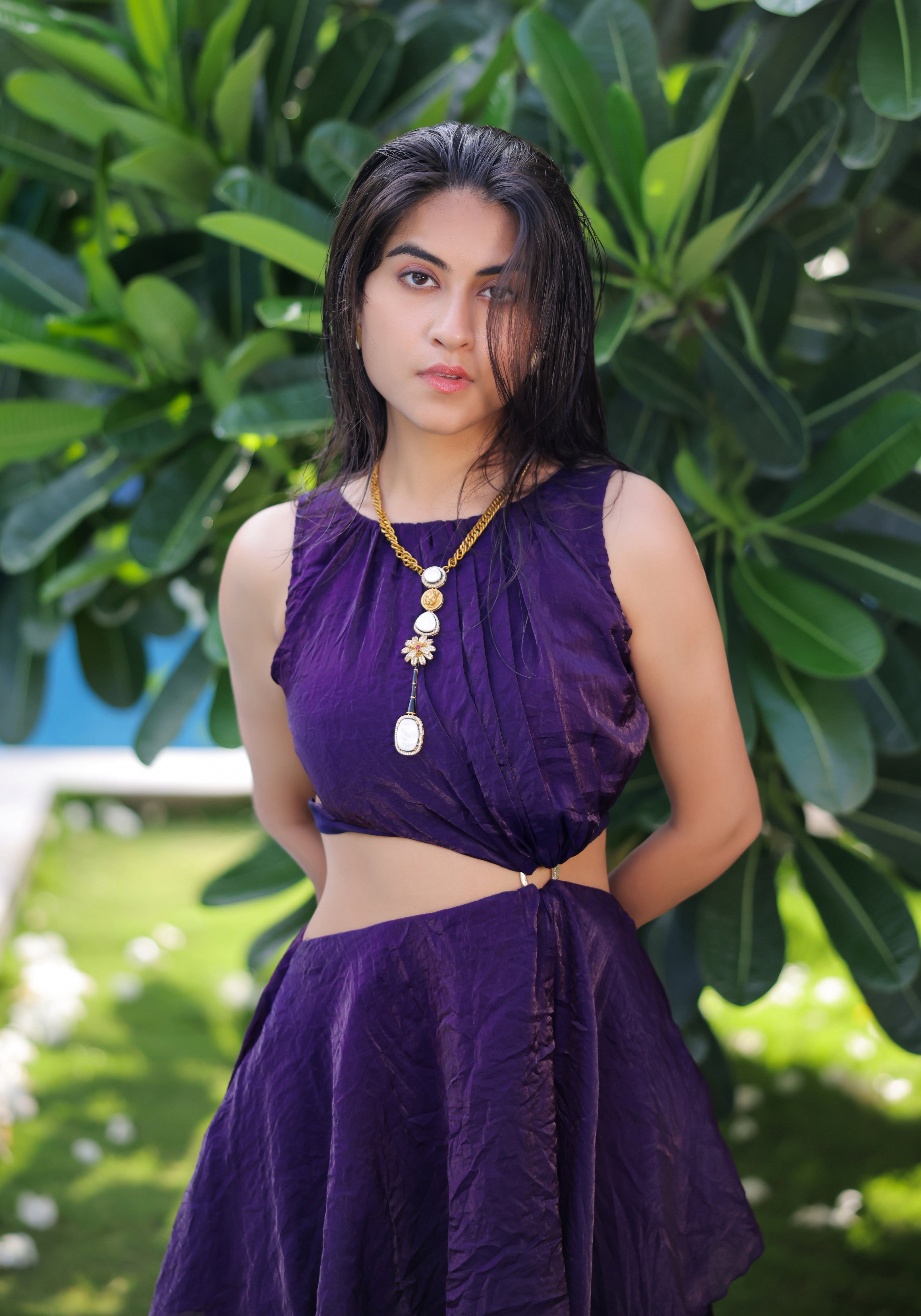 Purple Ruffle Maxi Dress