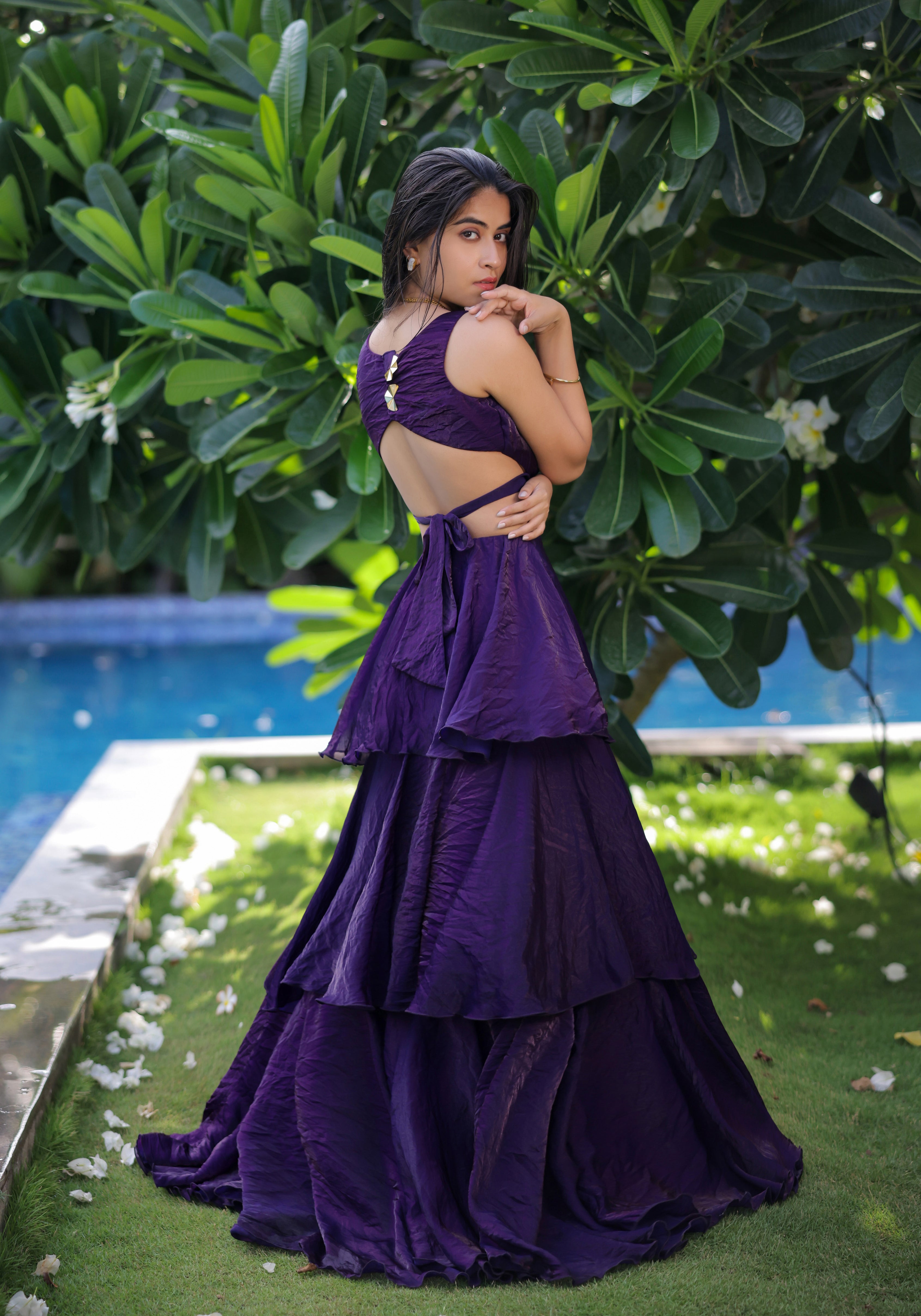 Purple Ruffle Maxi Dress
