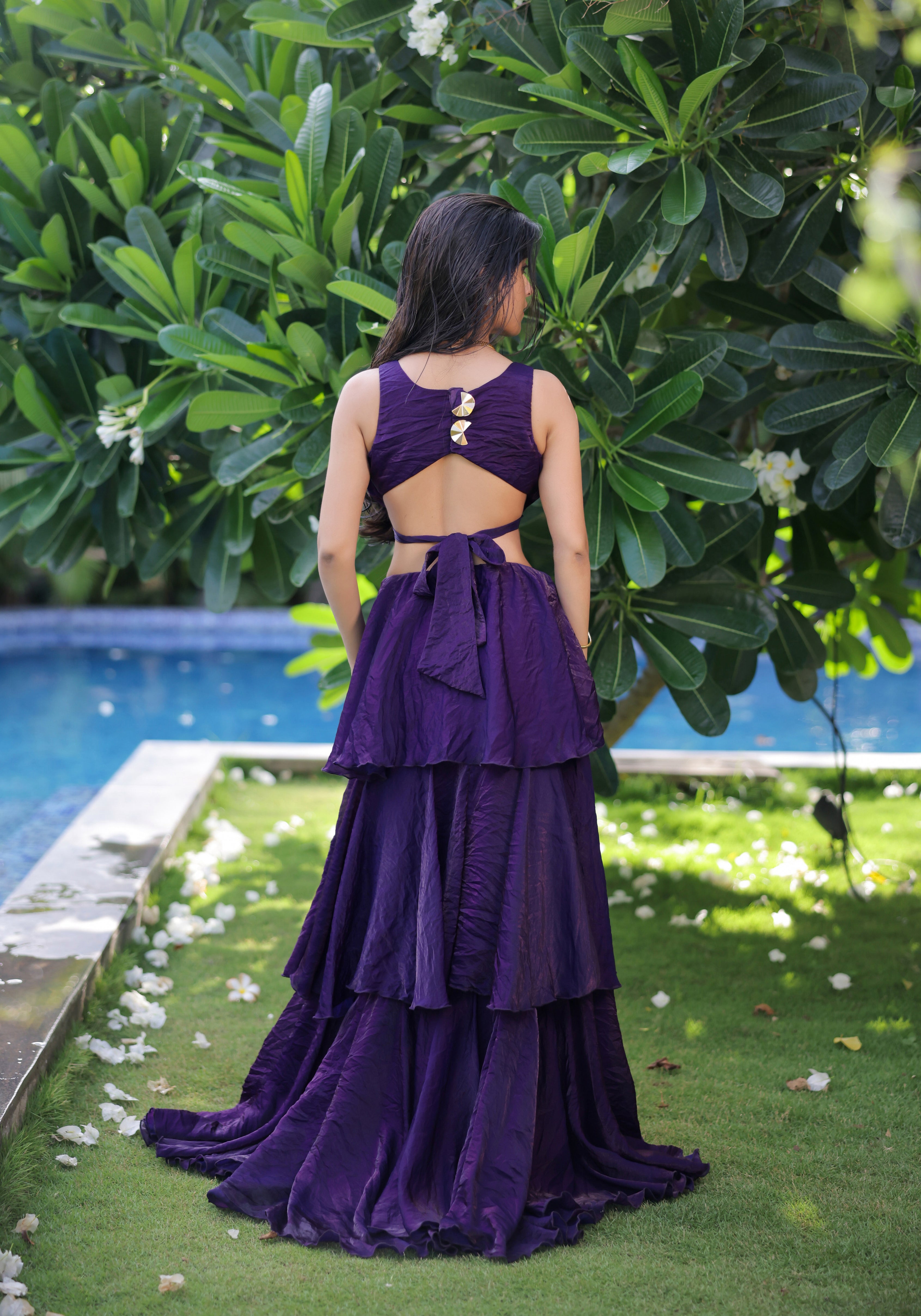 Purple Ruffle Maxi Dress