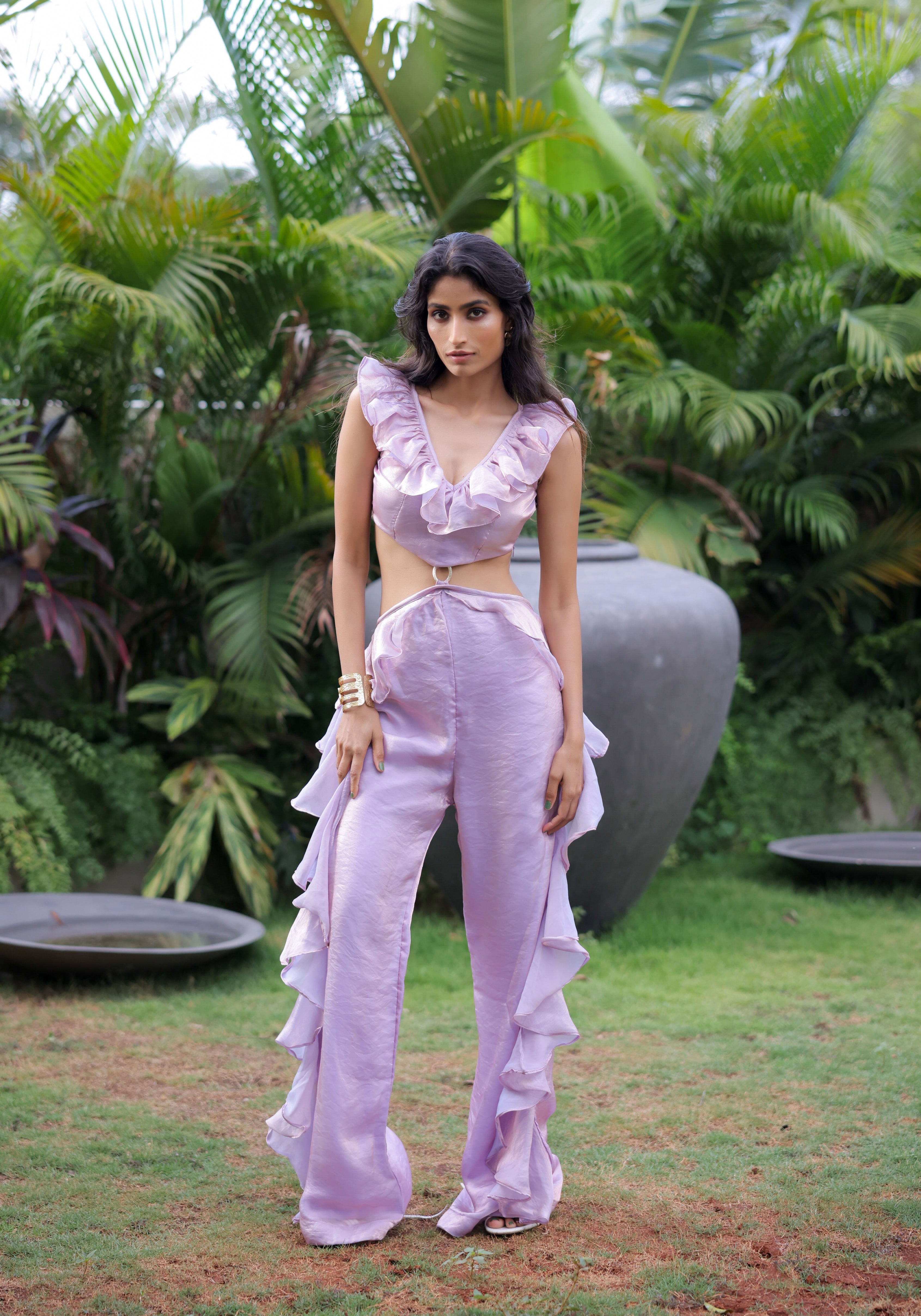 Lilac Ruffle Pant set/Jumpsuit