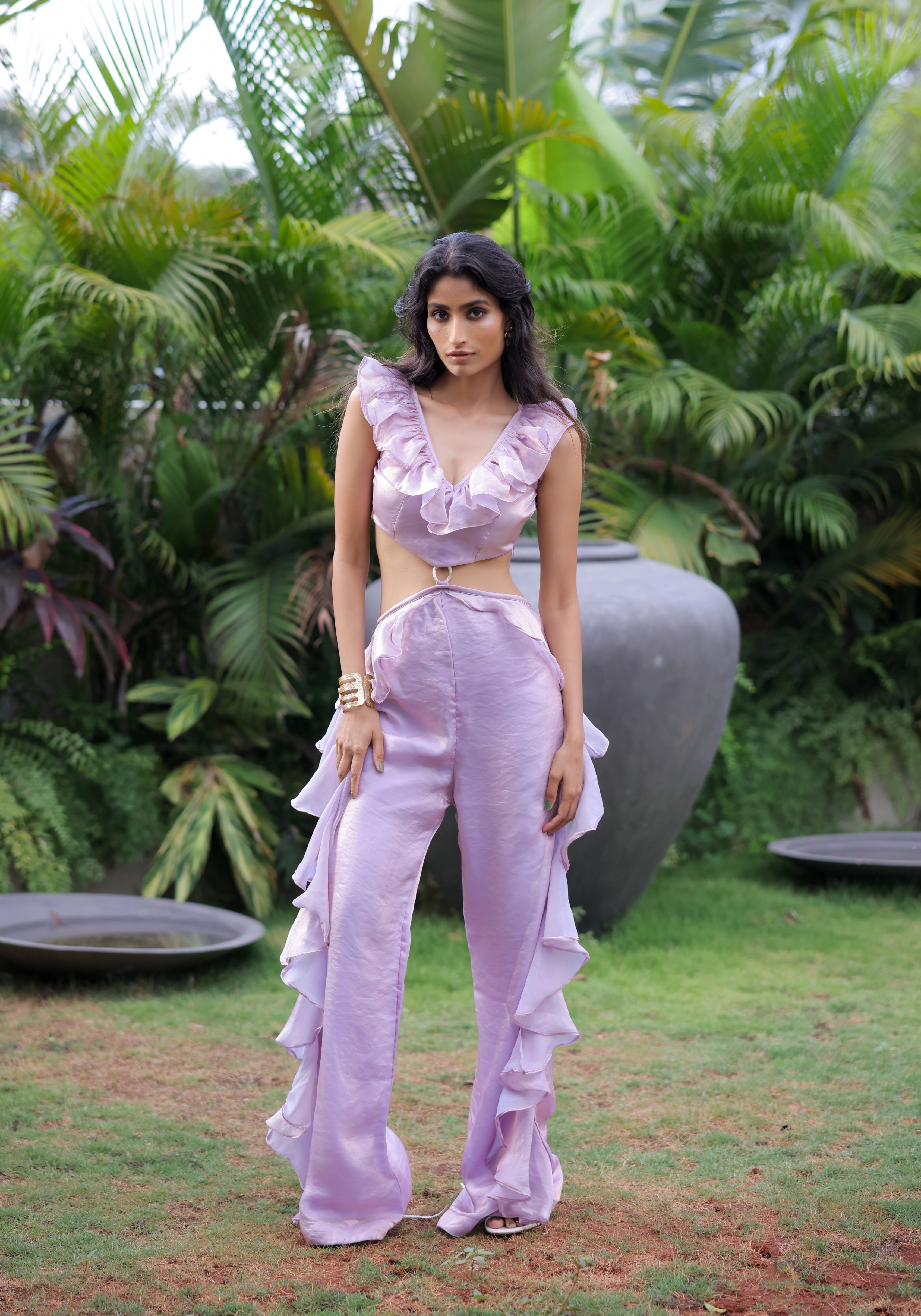 Lilac Ruffle Pant set/Jumpsuit
