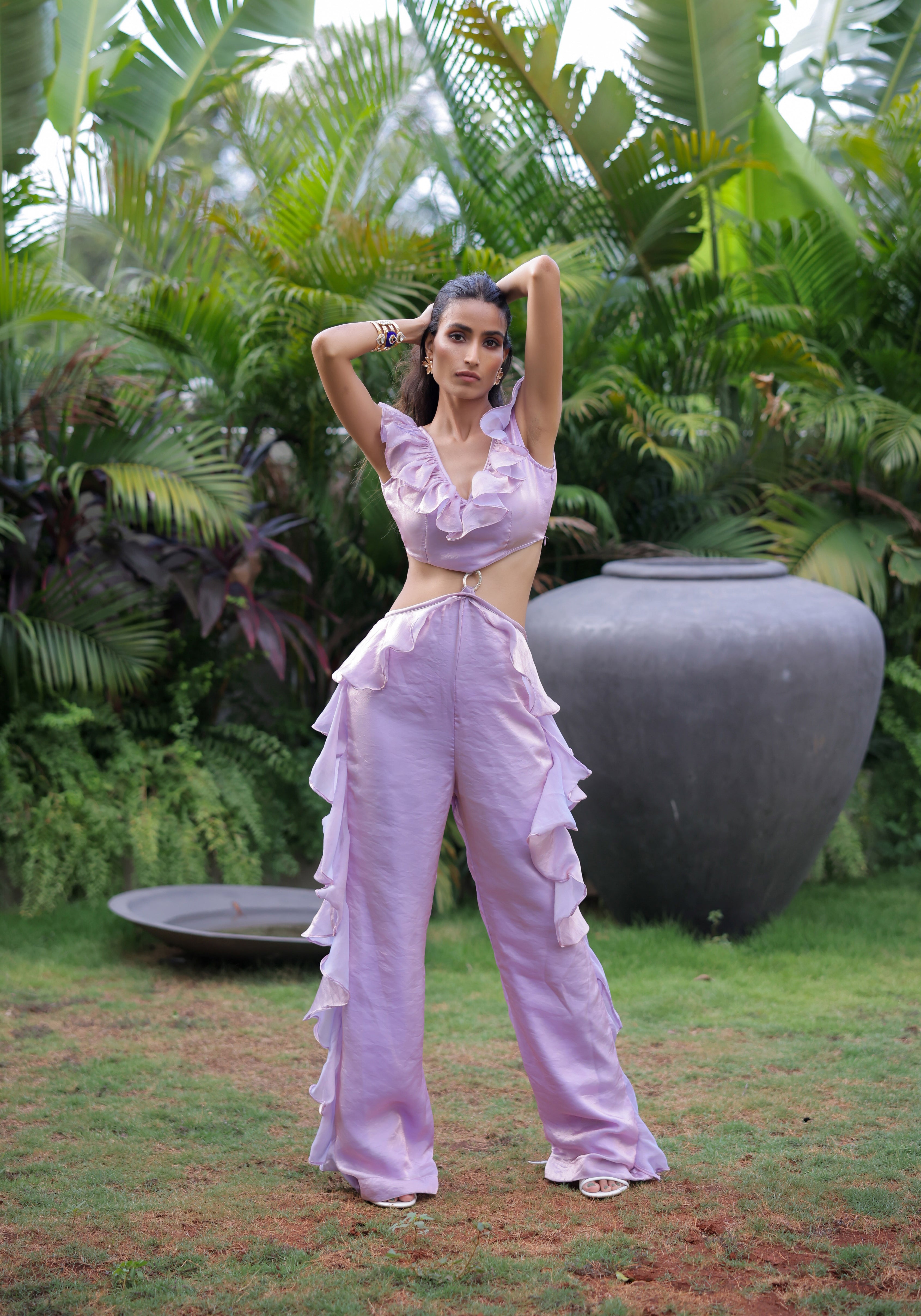 Lilac Ruffle Pant set/Jumpsuit