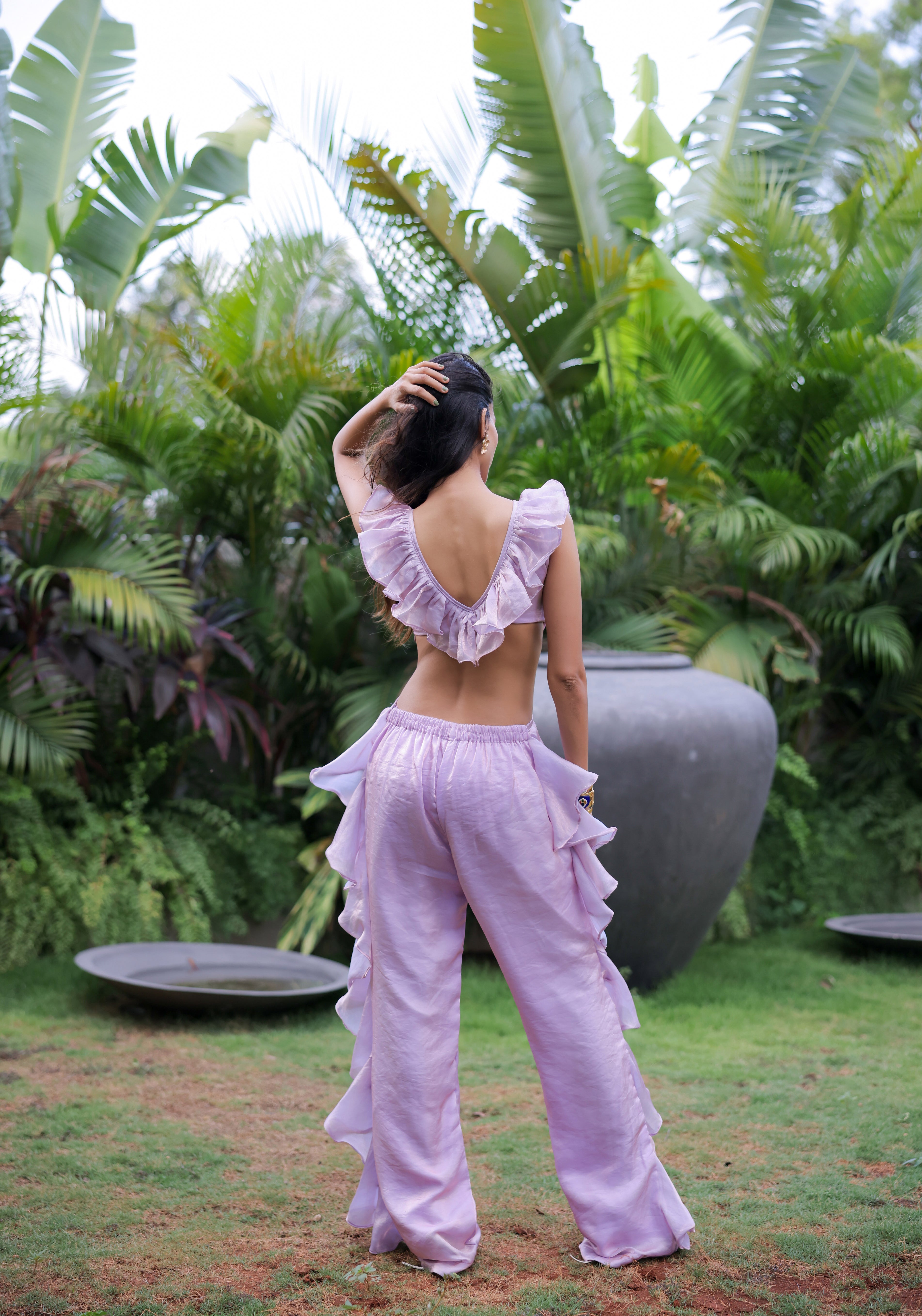 Lilac Ruffle Pant set/Jumpsuit