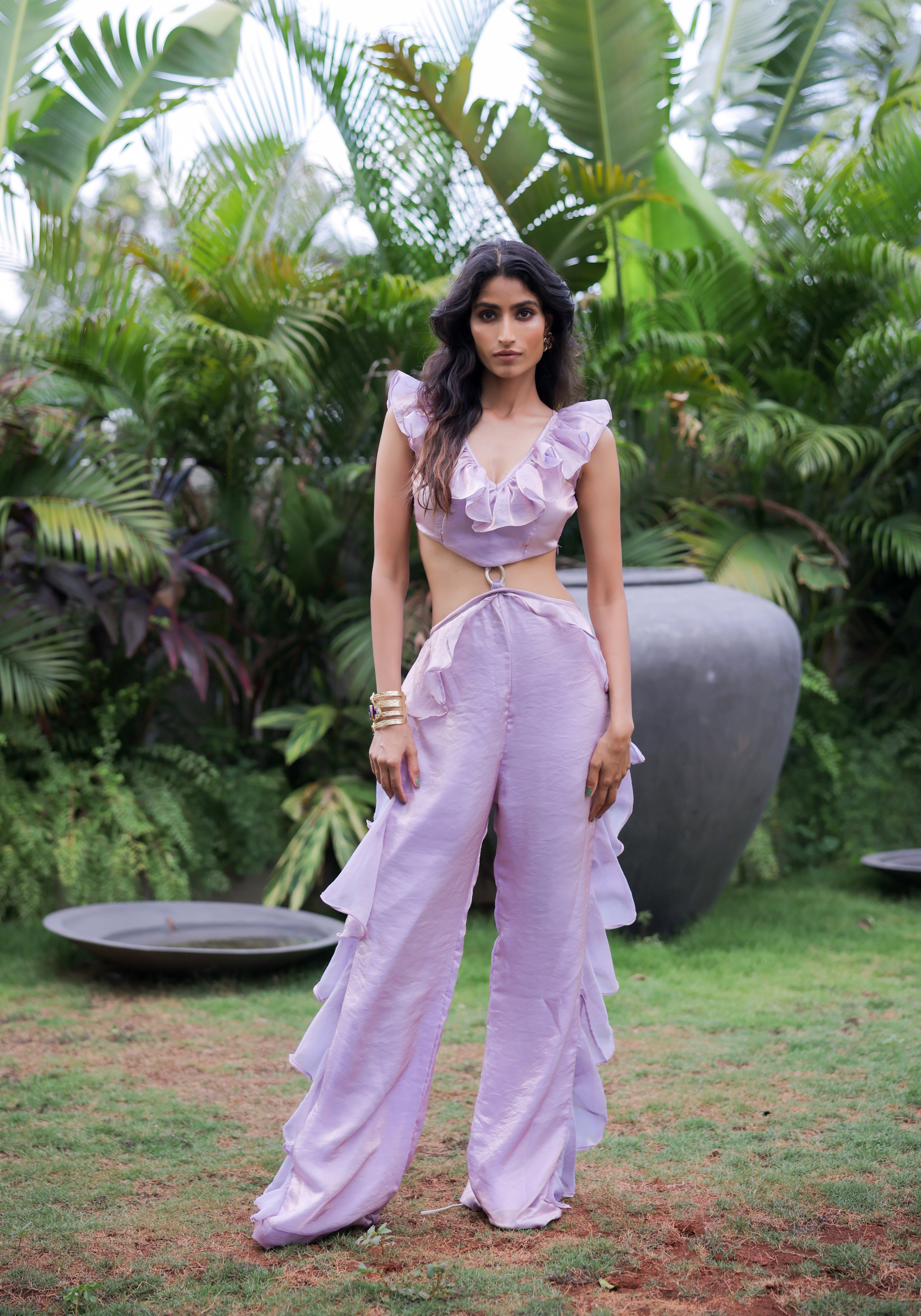 Lilac Ruffle Pant set/Jumpsuit
