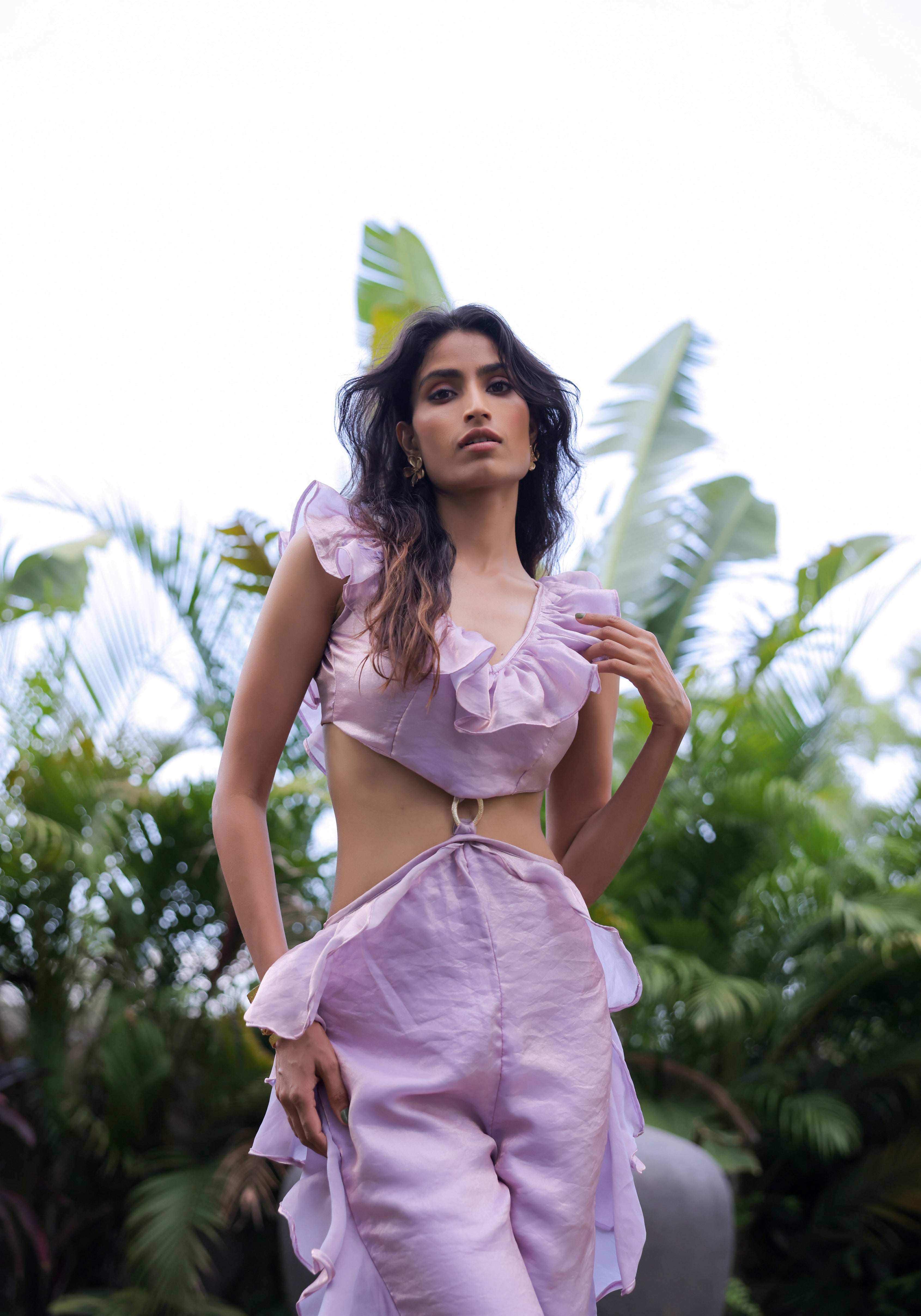 Lilac Ruffle Pant set/Jumpsuit