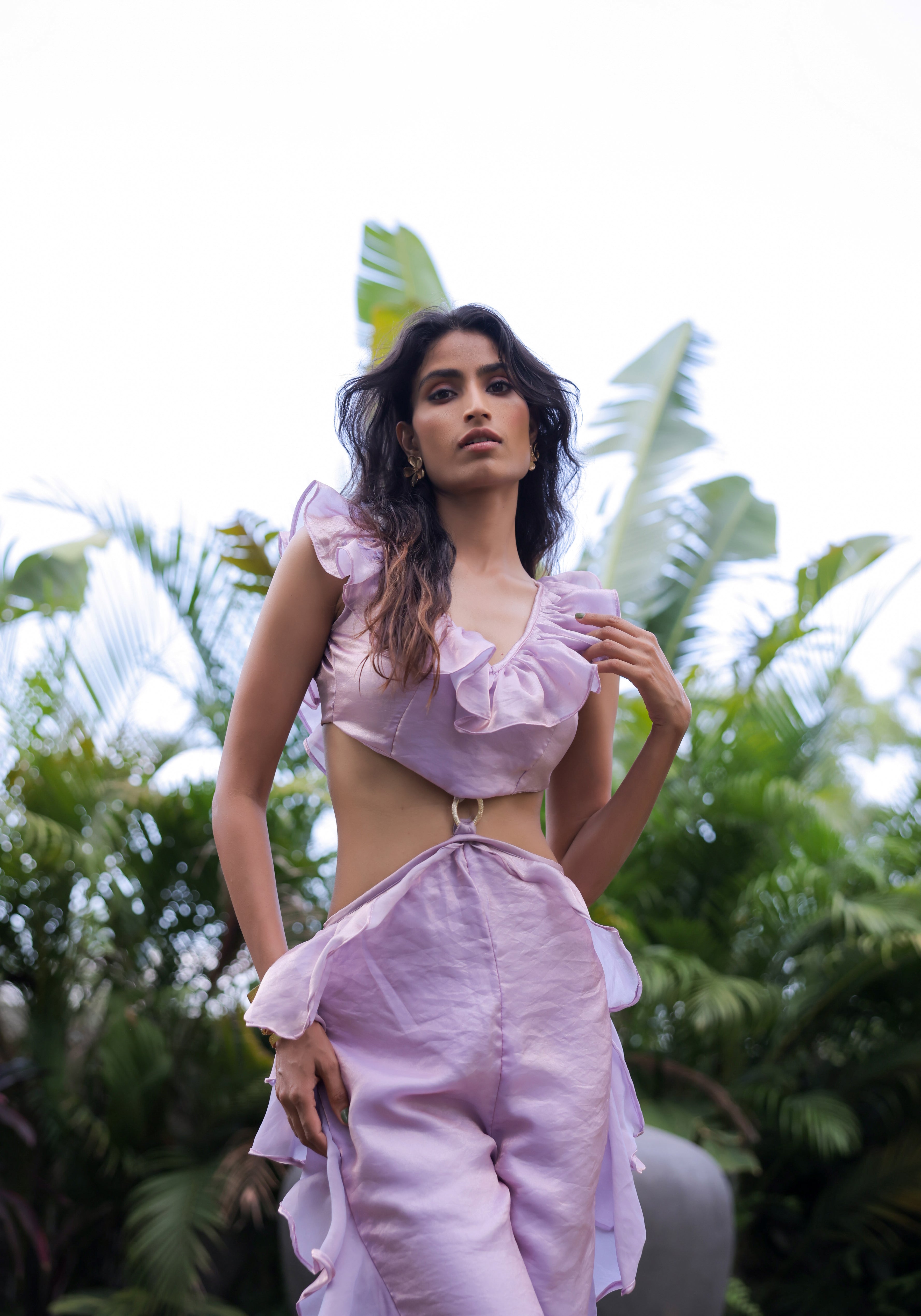 Lilac Ruffle Pant set/Jumpsuit