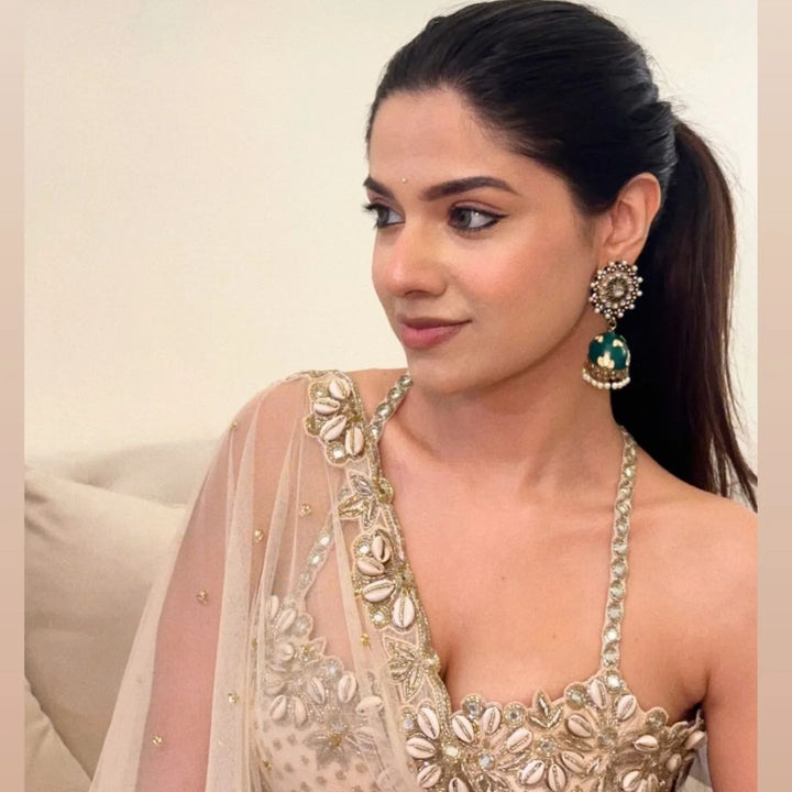 Cream Embroidered Mumtaz Saree Set