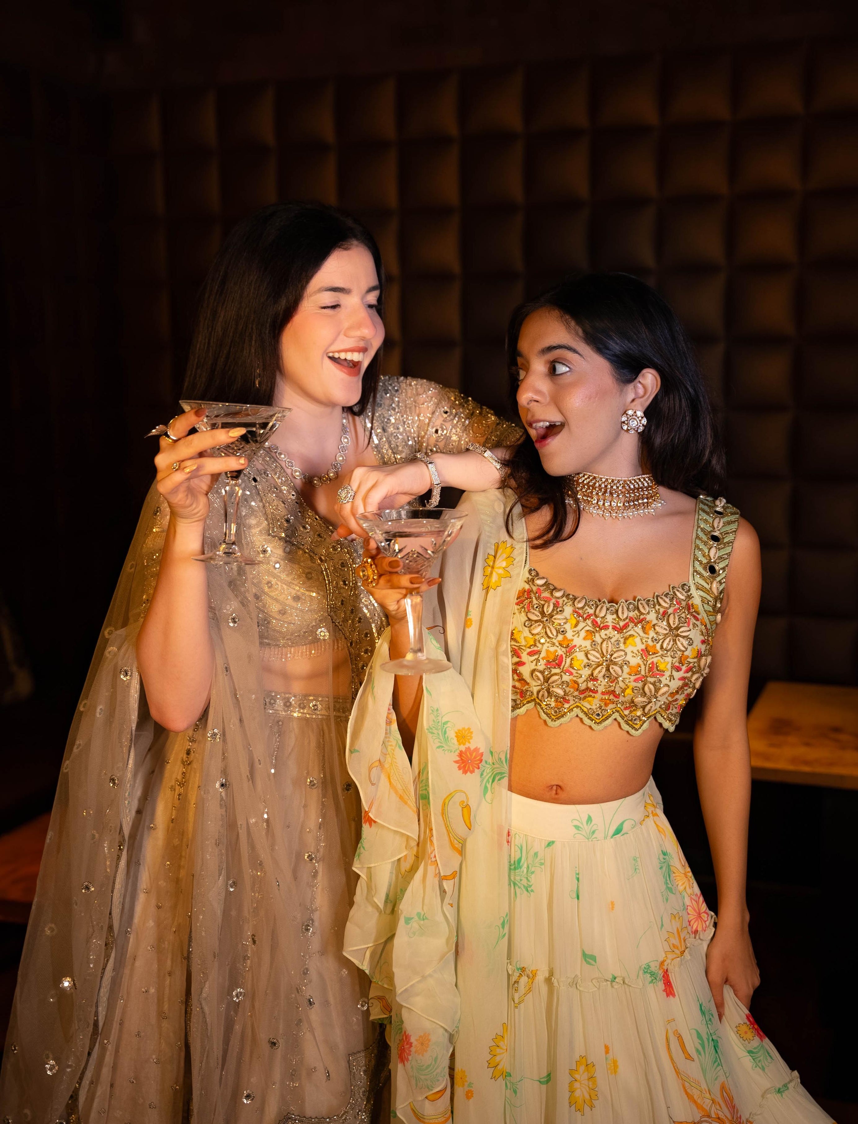 White Printed Tiered Lehenga Set